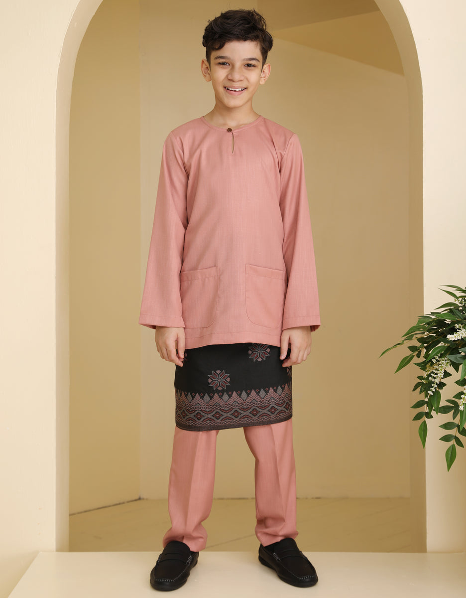 KIDS BAJU MELAYU JOHOR RAES (DUSTY PINK)1