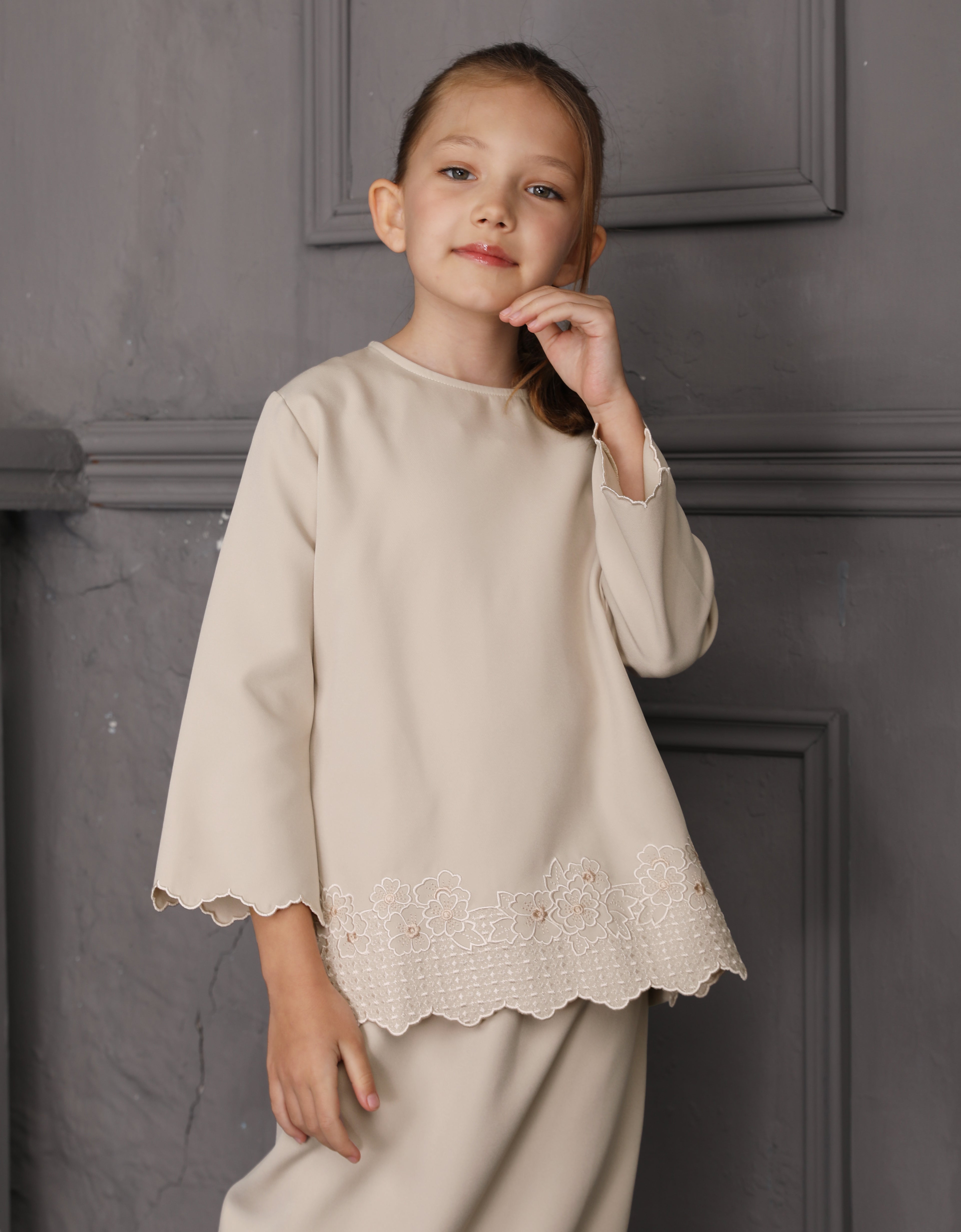 KIDS BAJU KURUNG KEDAH AGNES (NUDE)