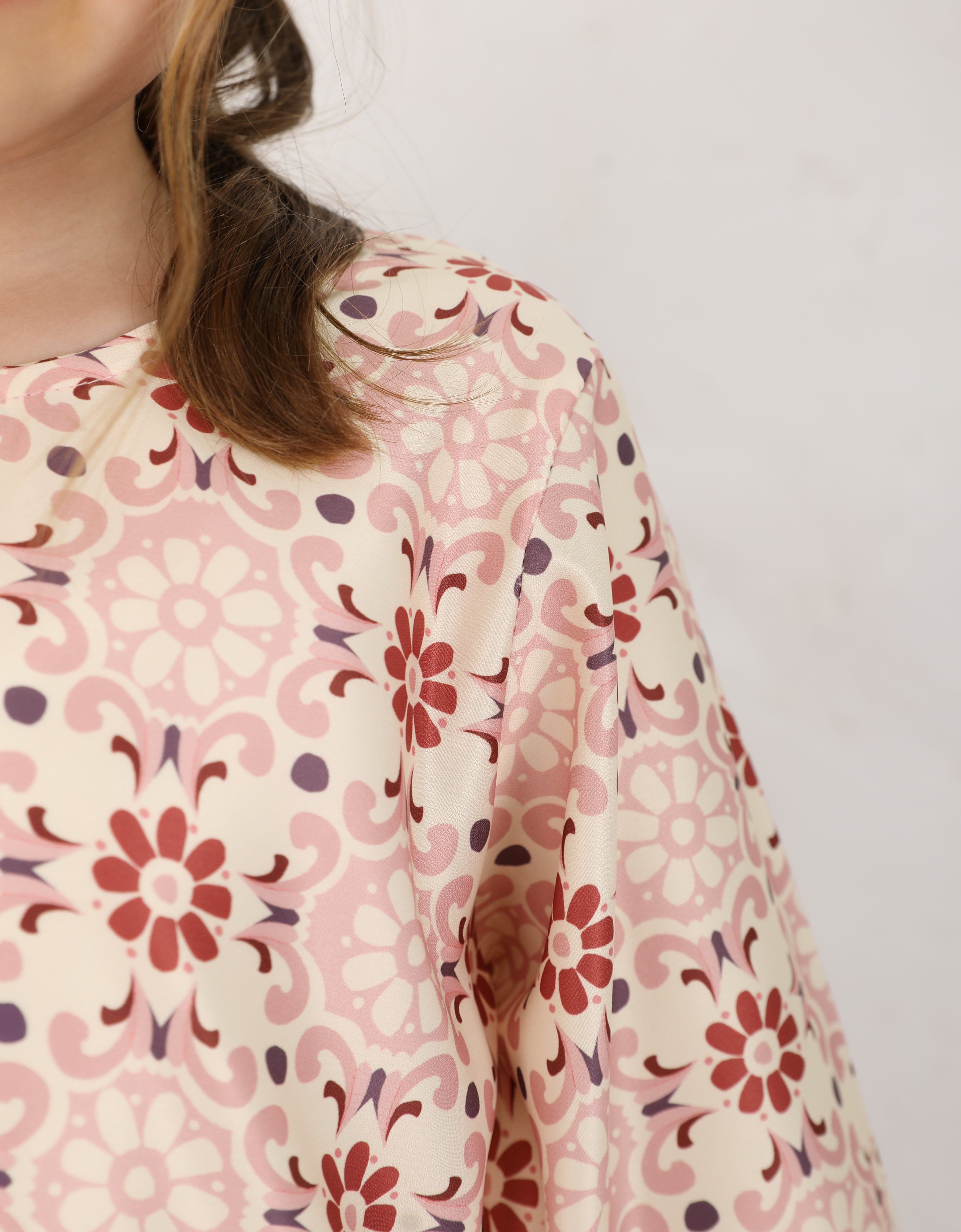 KIDS BAJU KURUNG KEDAH KINSLEE (CARNATION PINK)