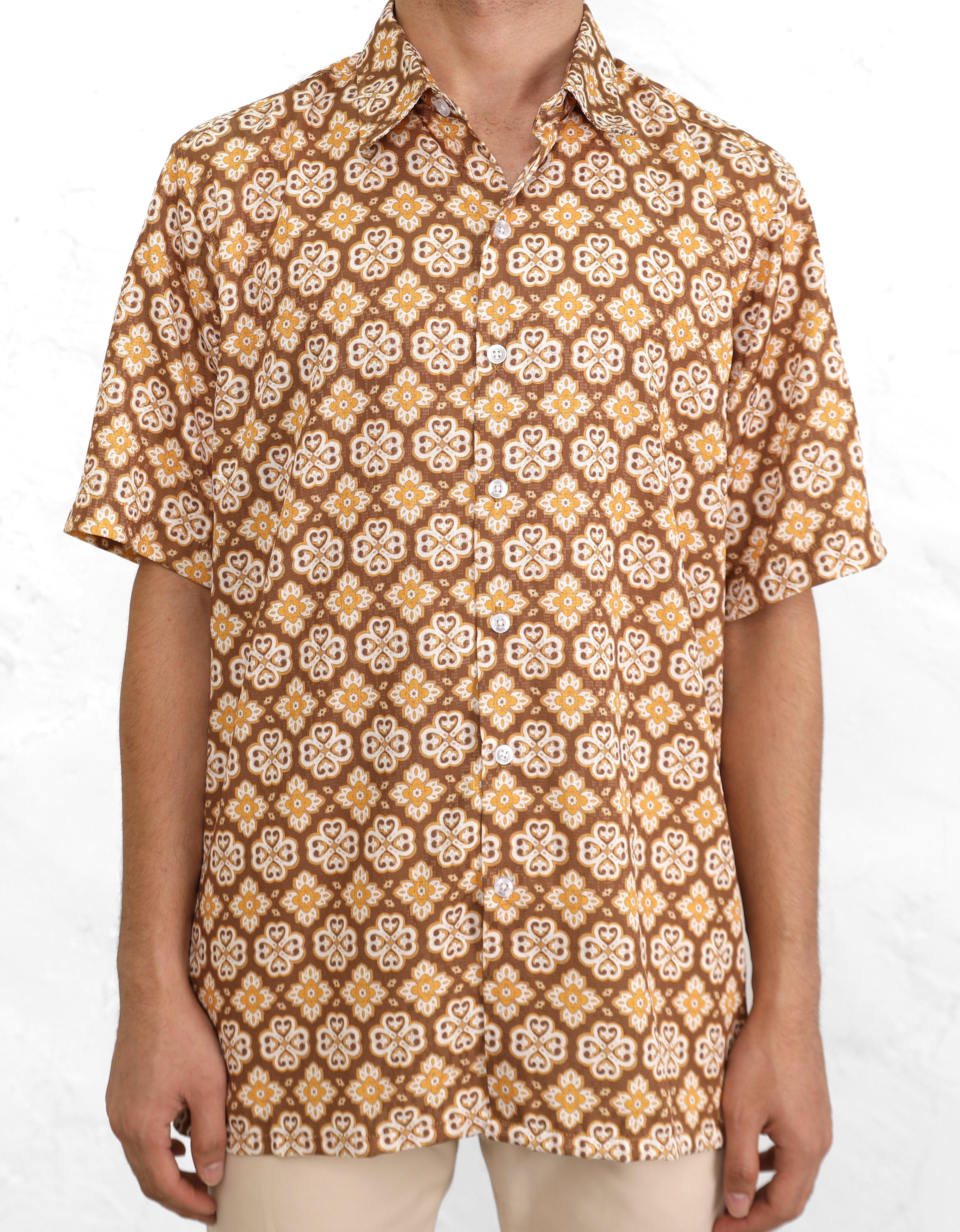 AHYAN SHIRT S/S (R/FIT) (GOLDEN ROD)