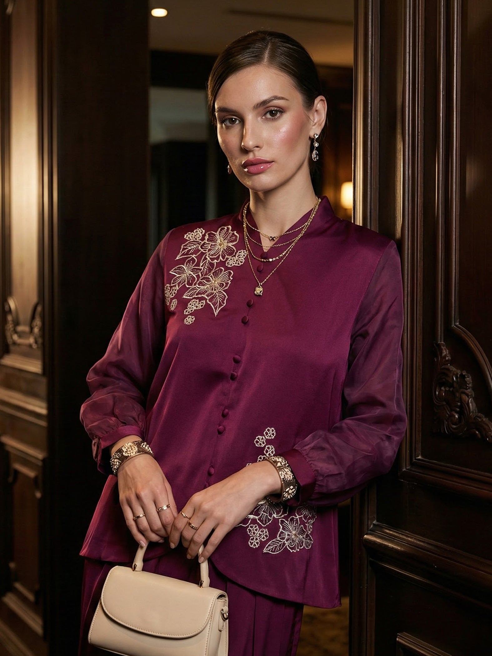 BAJU KURUNG MODEN ALIVIA (RICH PURPLE)