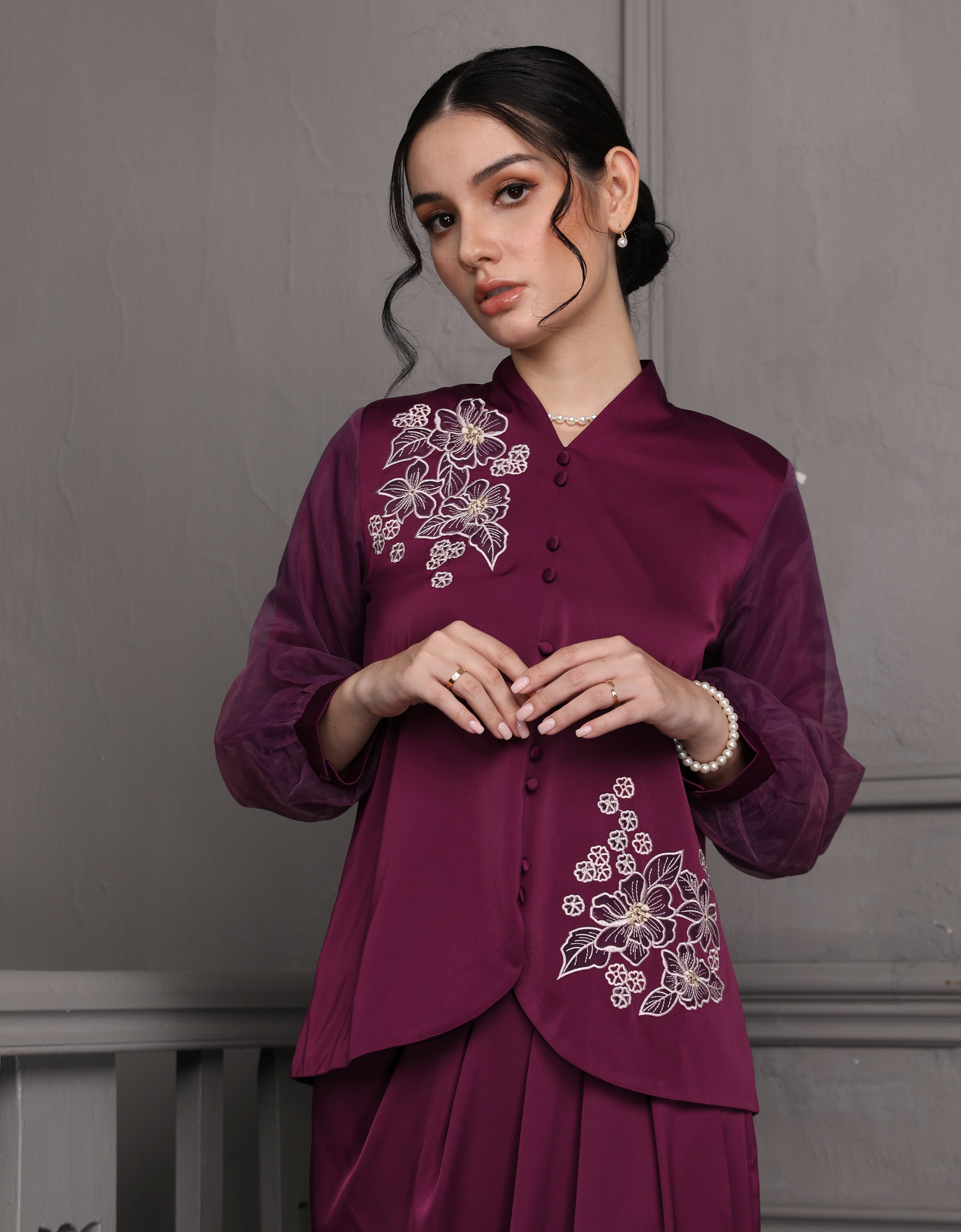 BAJU KURUNG MODEN ALIVIA (RICH PURPLE)