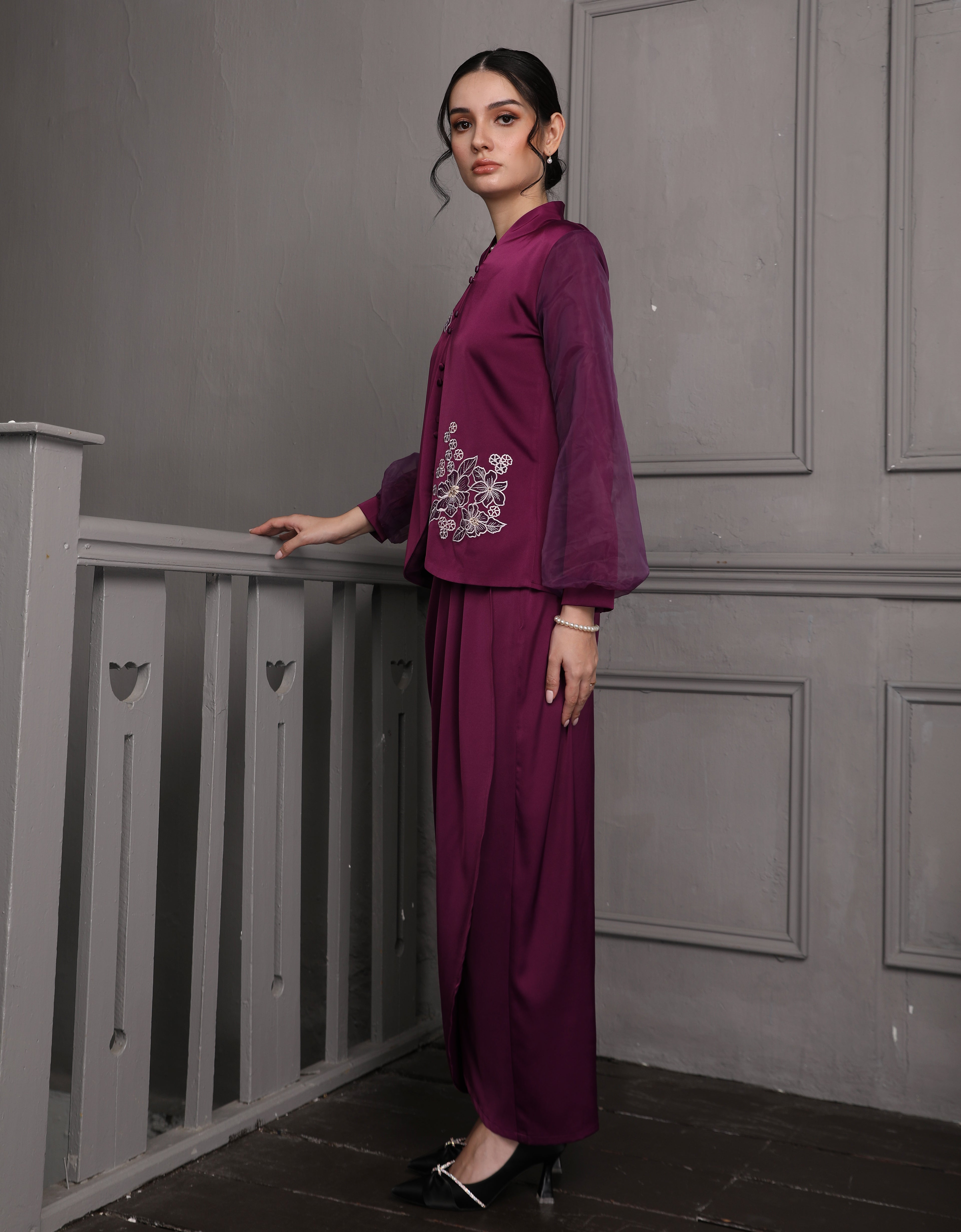 BAJU KURUNG MODEN ALIVIA (RICH PURPLE)