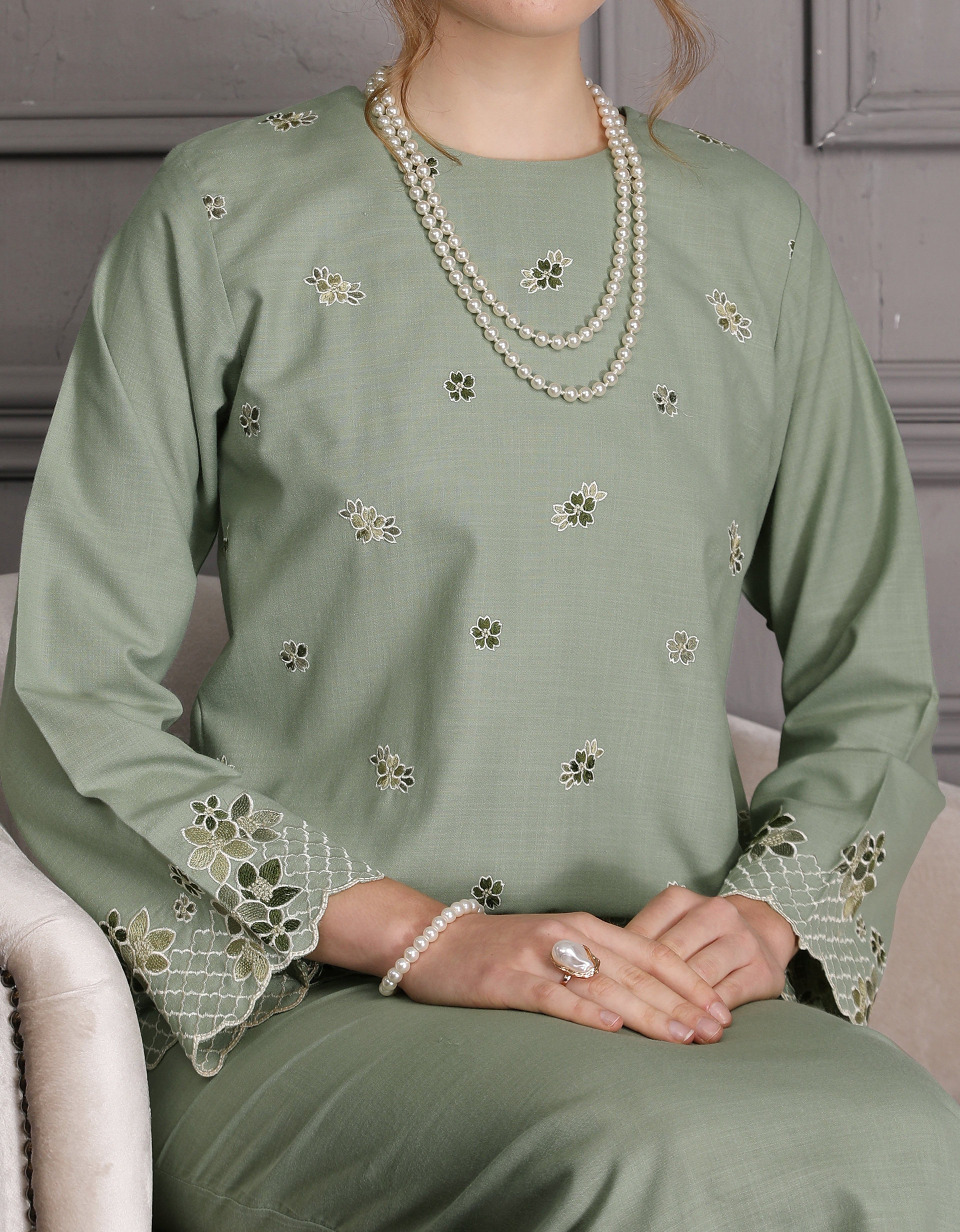 BAJU KURUNG KEDAH AVELINE (TENDRIL GREEN)