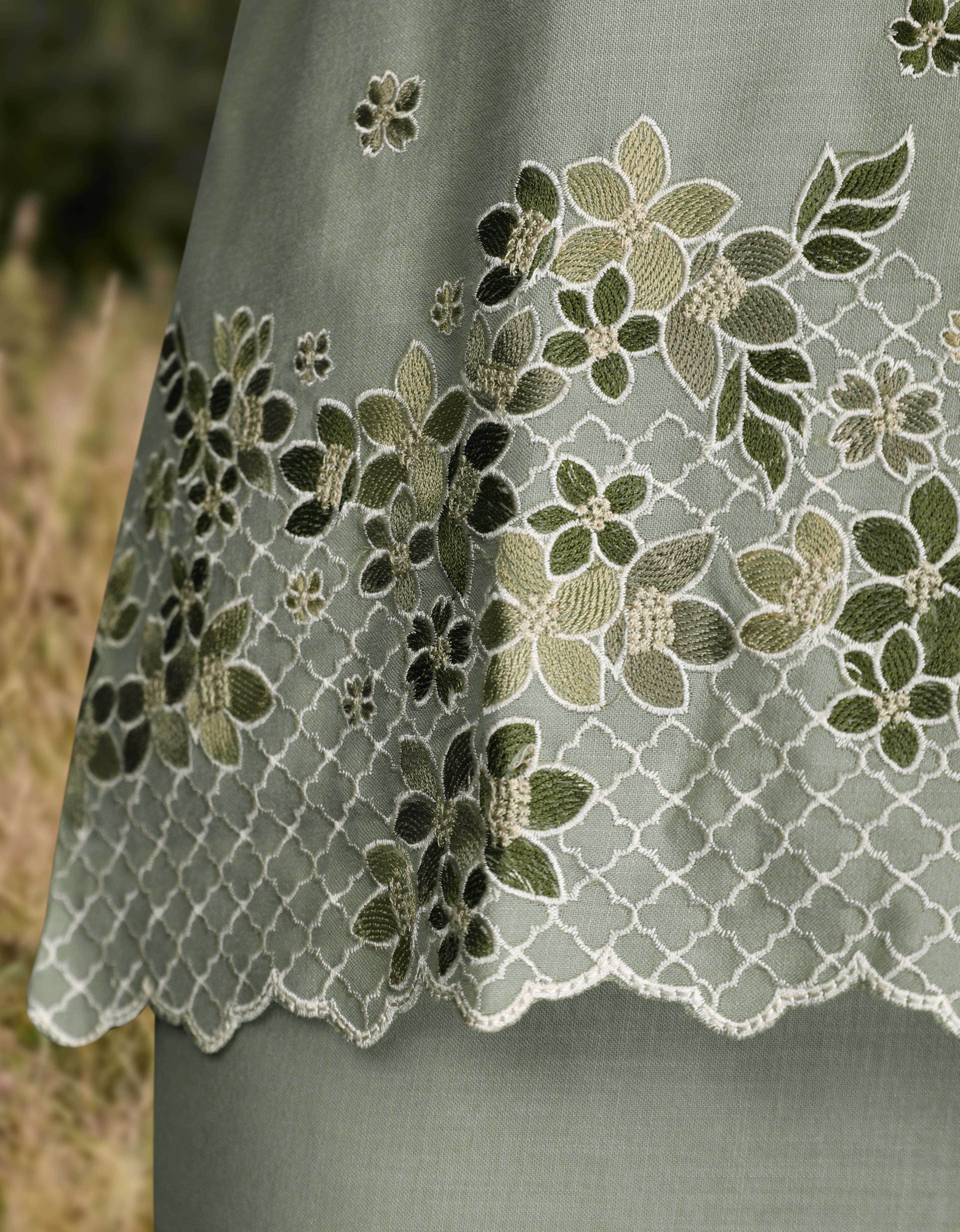 KIDS BAJU KURUNG KEDAH AVELINE (TENDRIL GREEN)