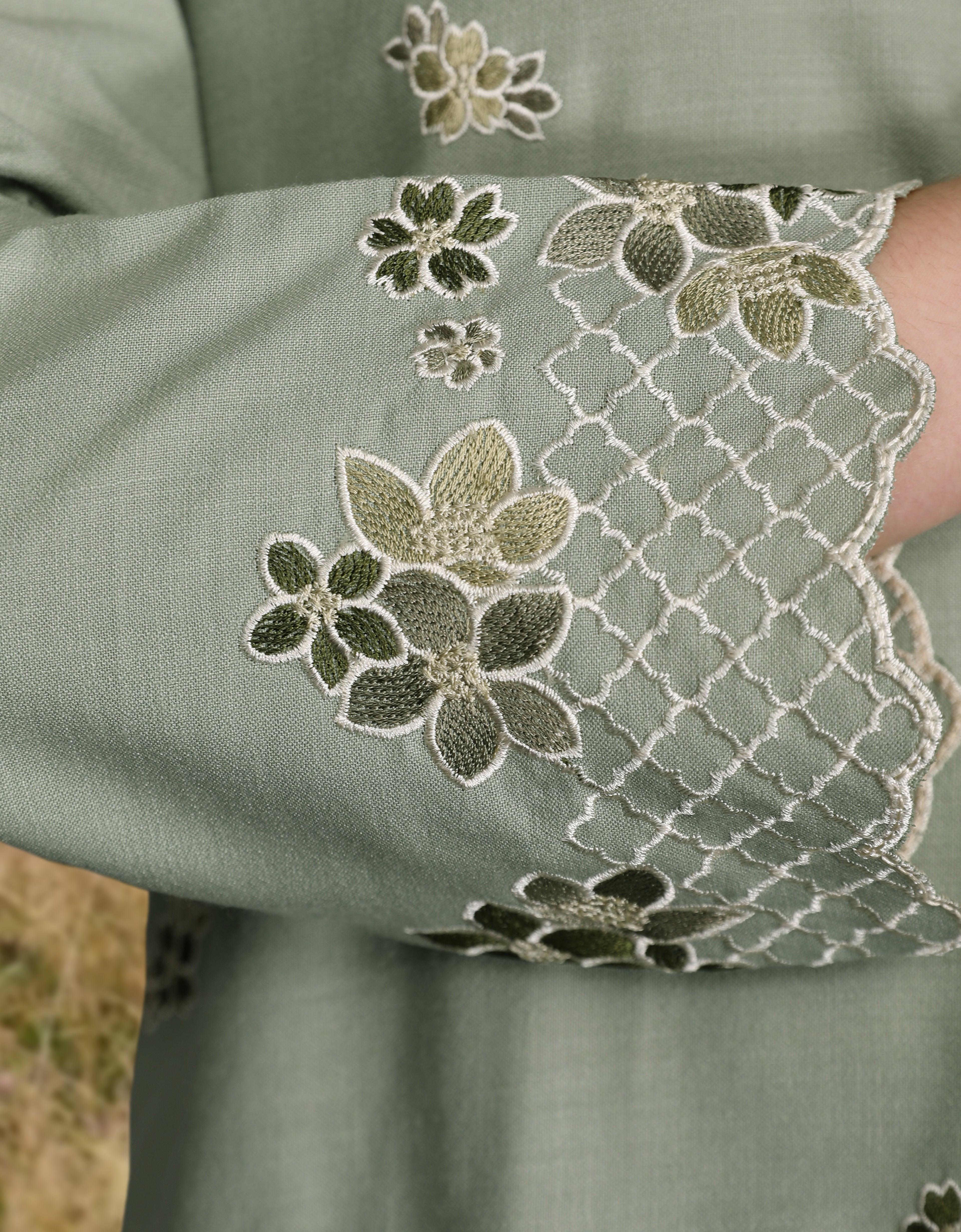 KIDS BAJU KURUNG KEDAH AVELINE (TENDRIL GREEN)