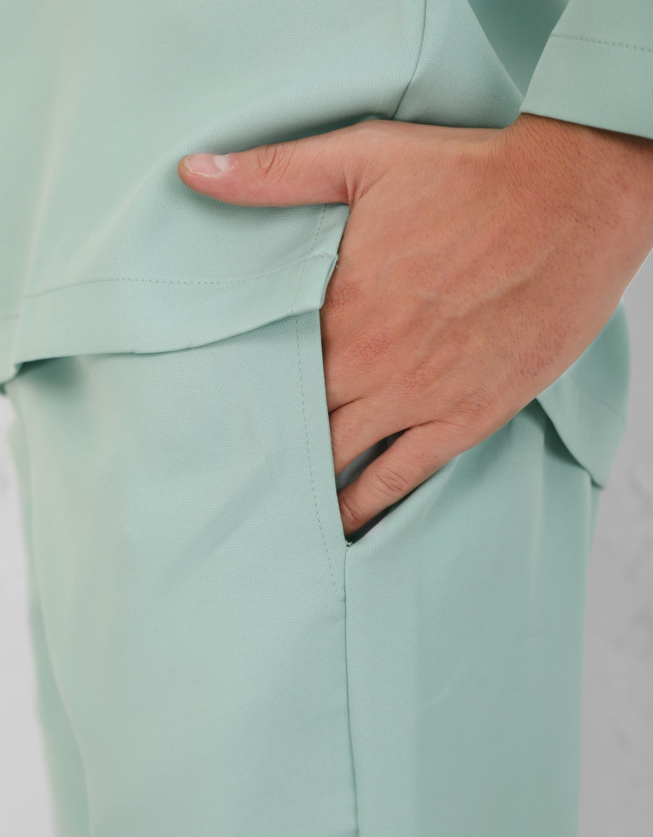 BAJU MELAYU FIRASH S/FIT (MINT) – GIO FABRICS