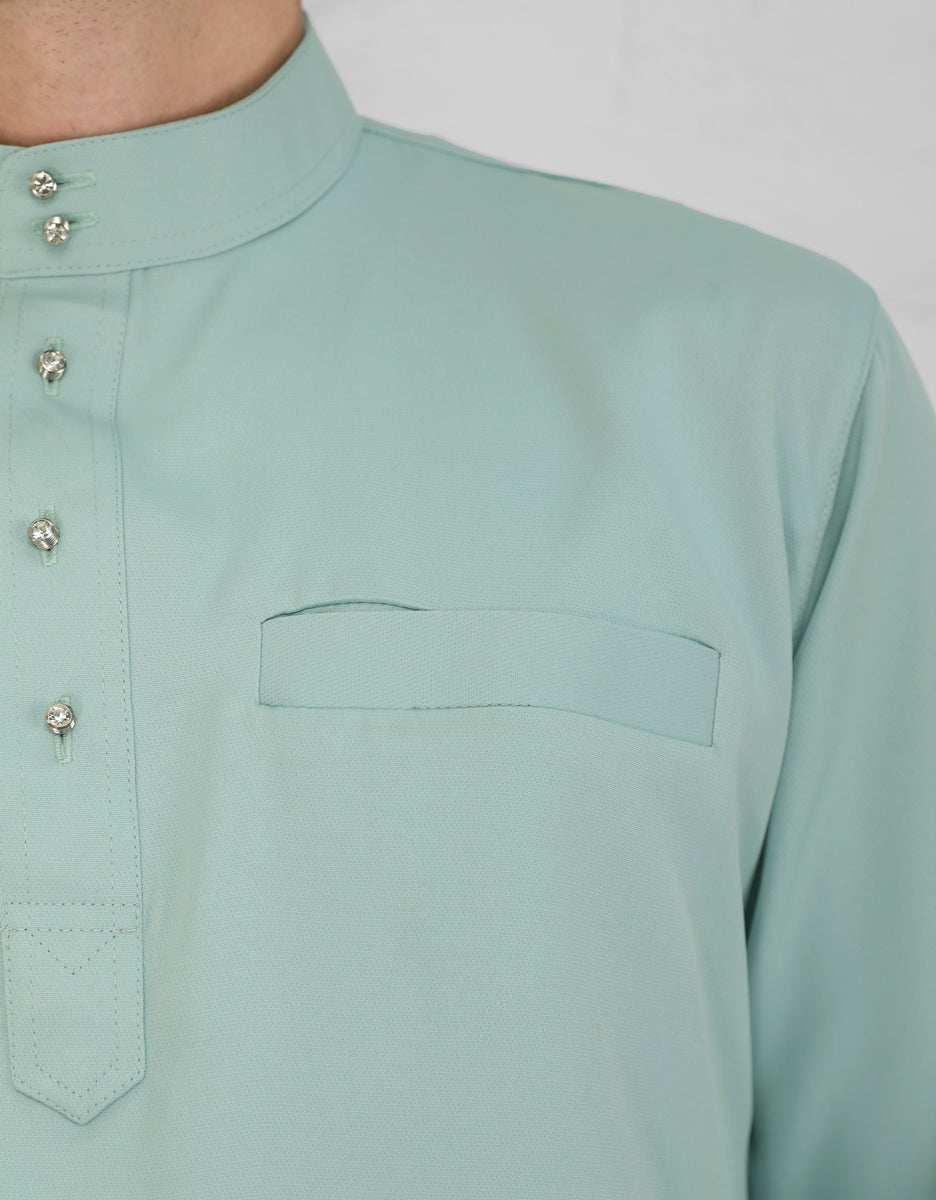 BAJU MELAYU FIRASH S/FIT (MINT) – GIO FABRICS