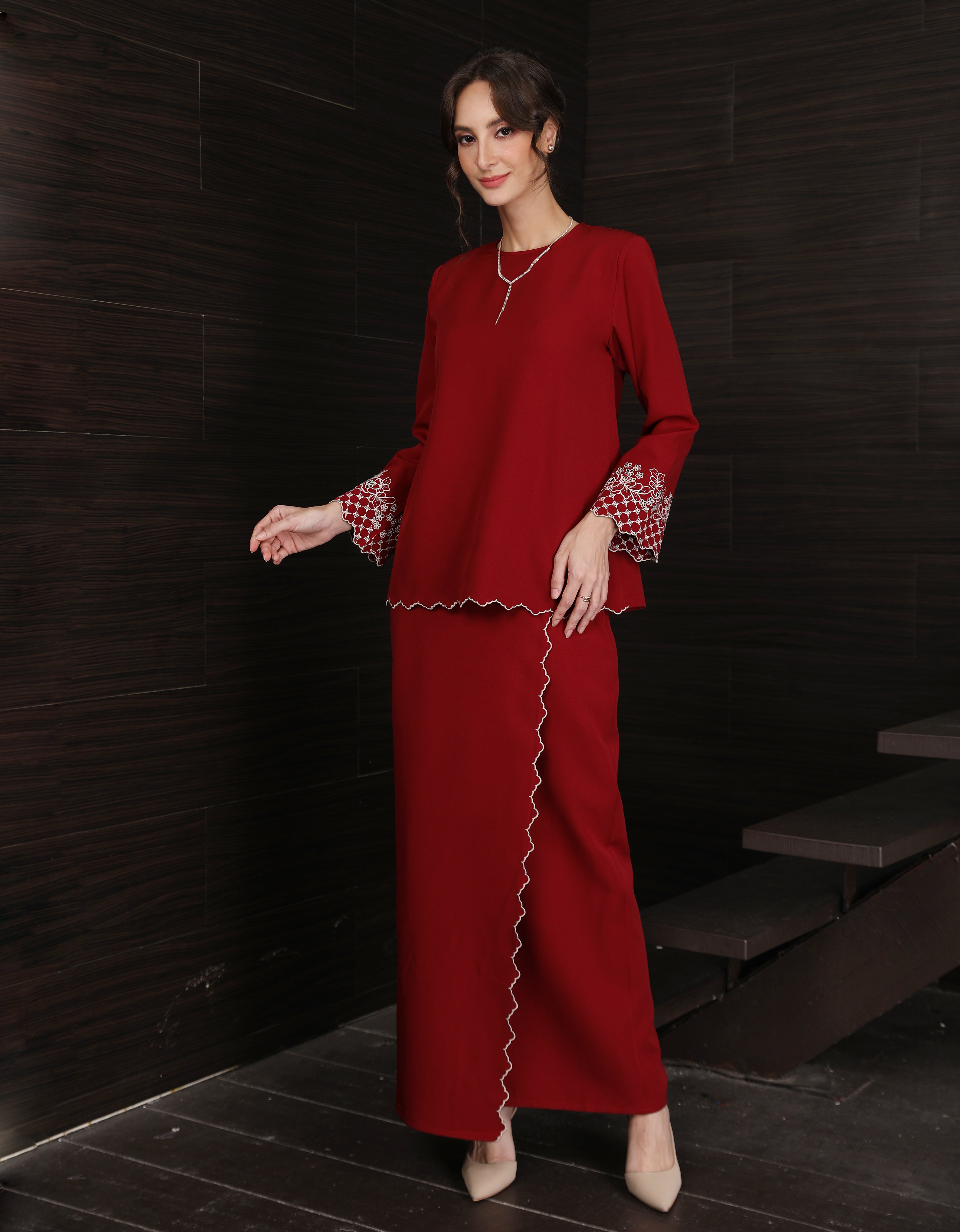 BAJU KURUNG KEDAH MAILEA (MAROON)