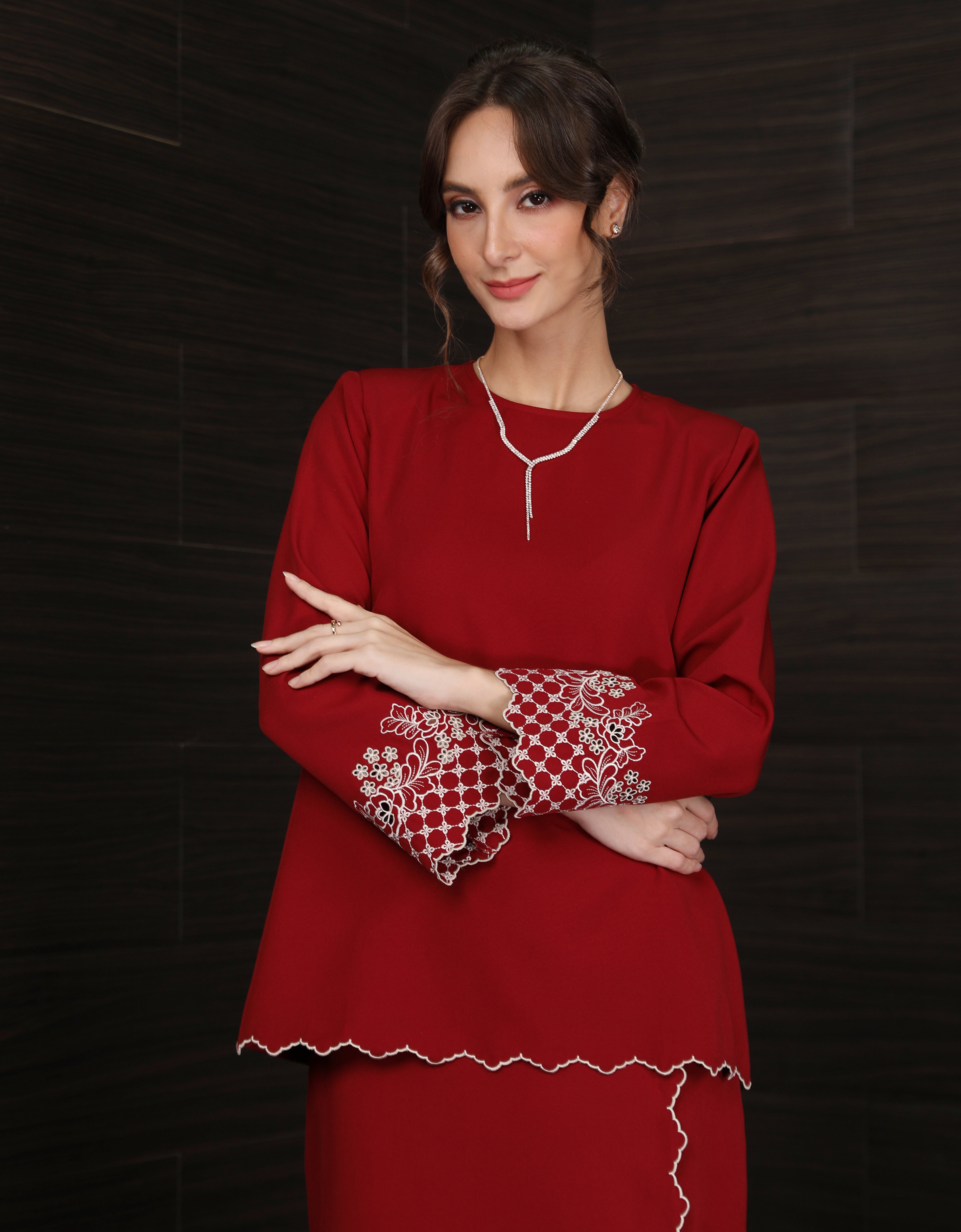 BAJU KURUNG KEDAH MAILEA (MAROON)