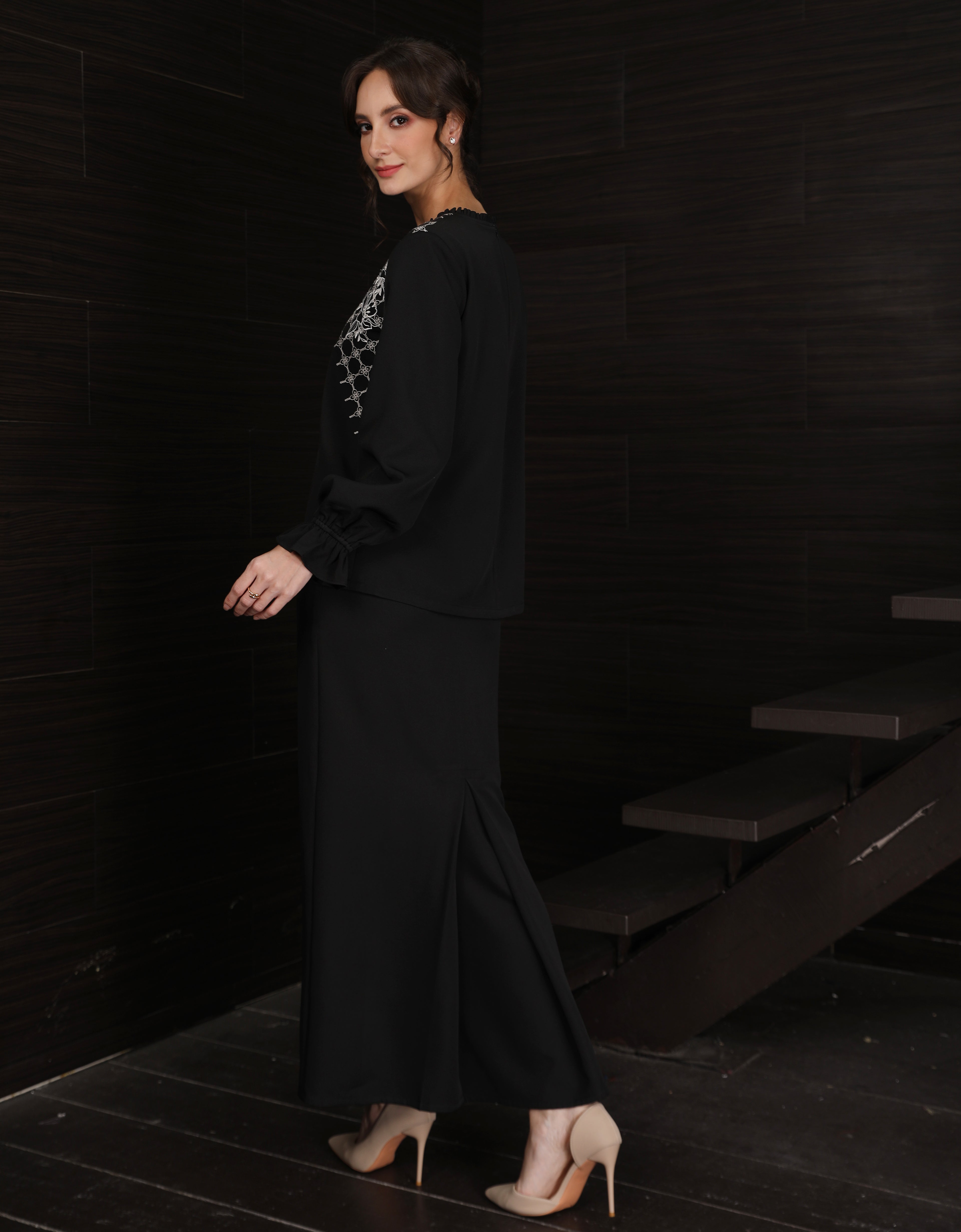 BAJU KURUNG KEDAH OVIDIA (BLACK)