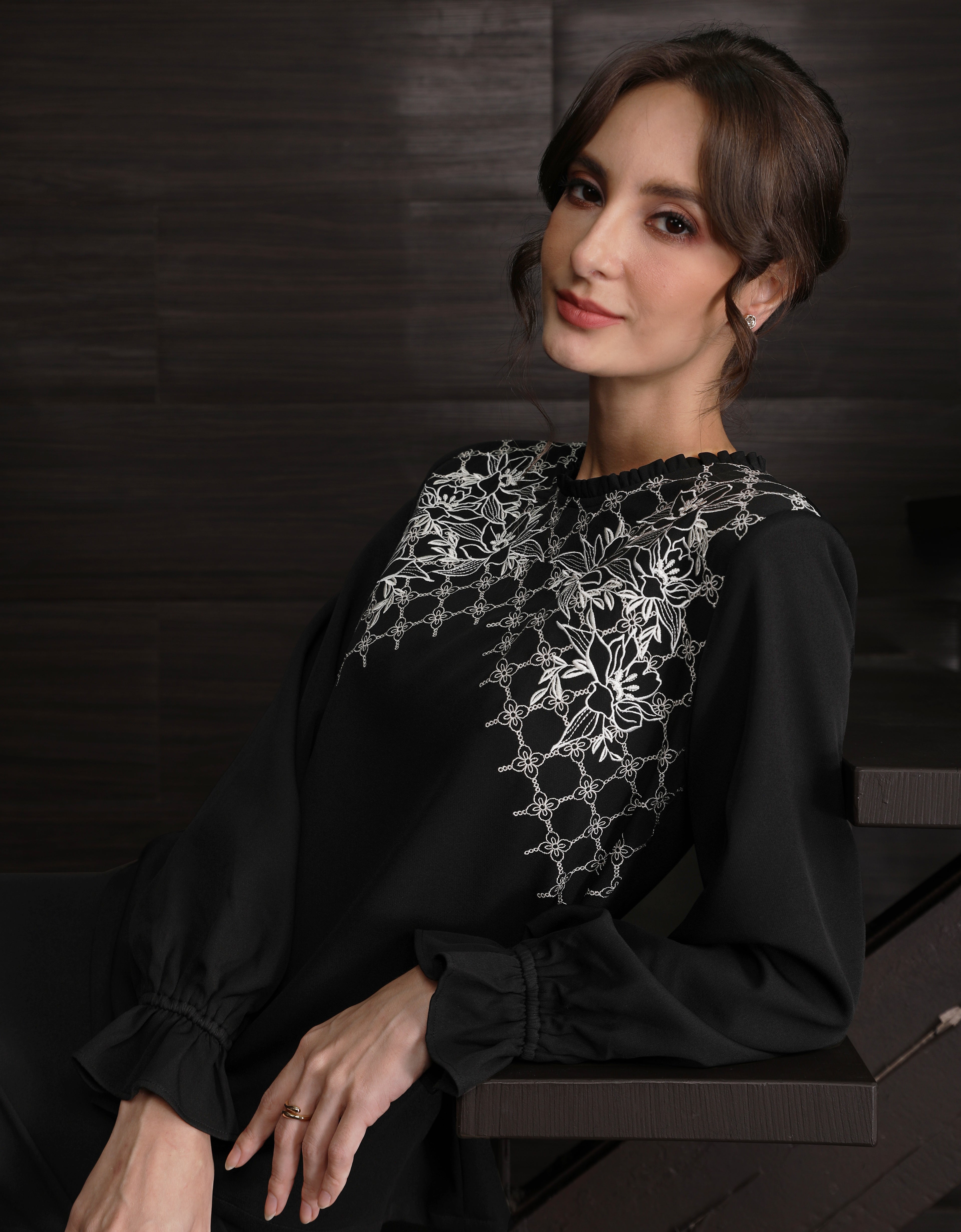 BAJU KURUNG KEDAH OVIDIA (BLACK)