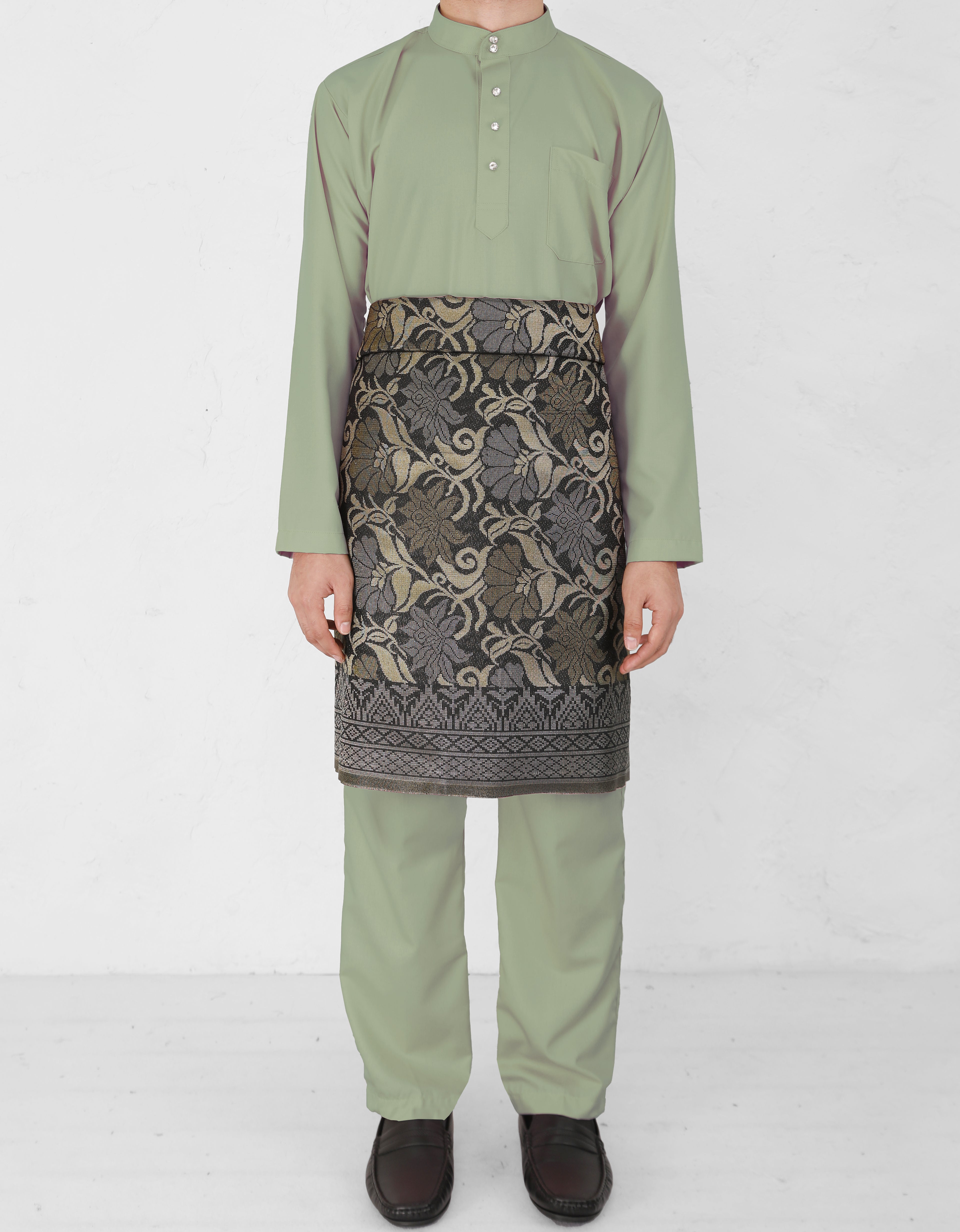 BAJU MELAYU PESAK ARMADA (TENDRIL GREEN)