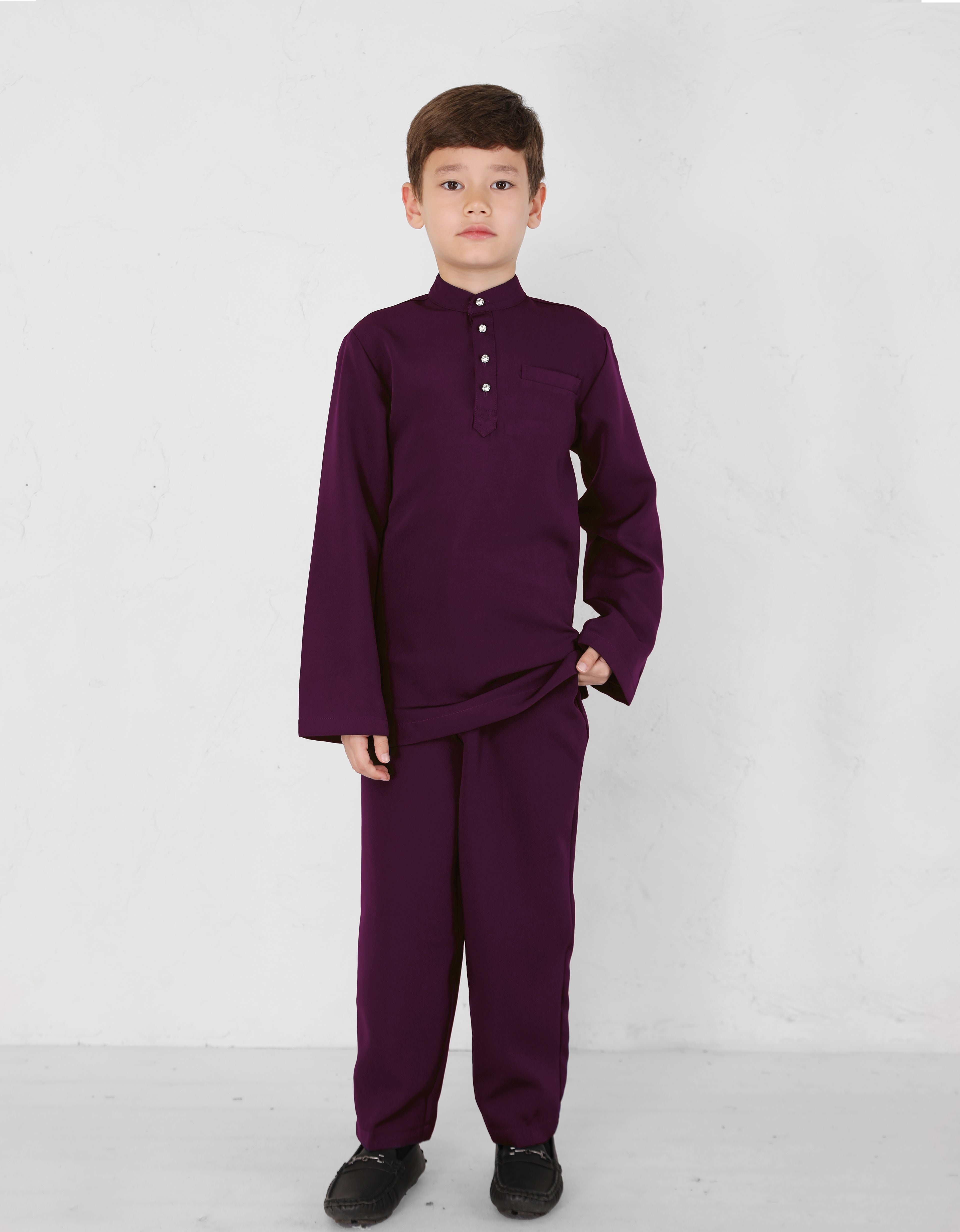 KIDS BAJU MELAYU BAYU (DARK PURPLE)