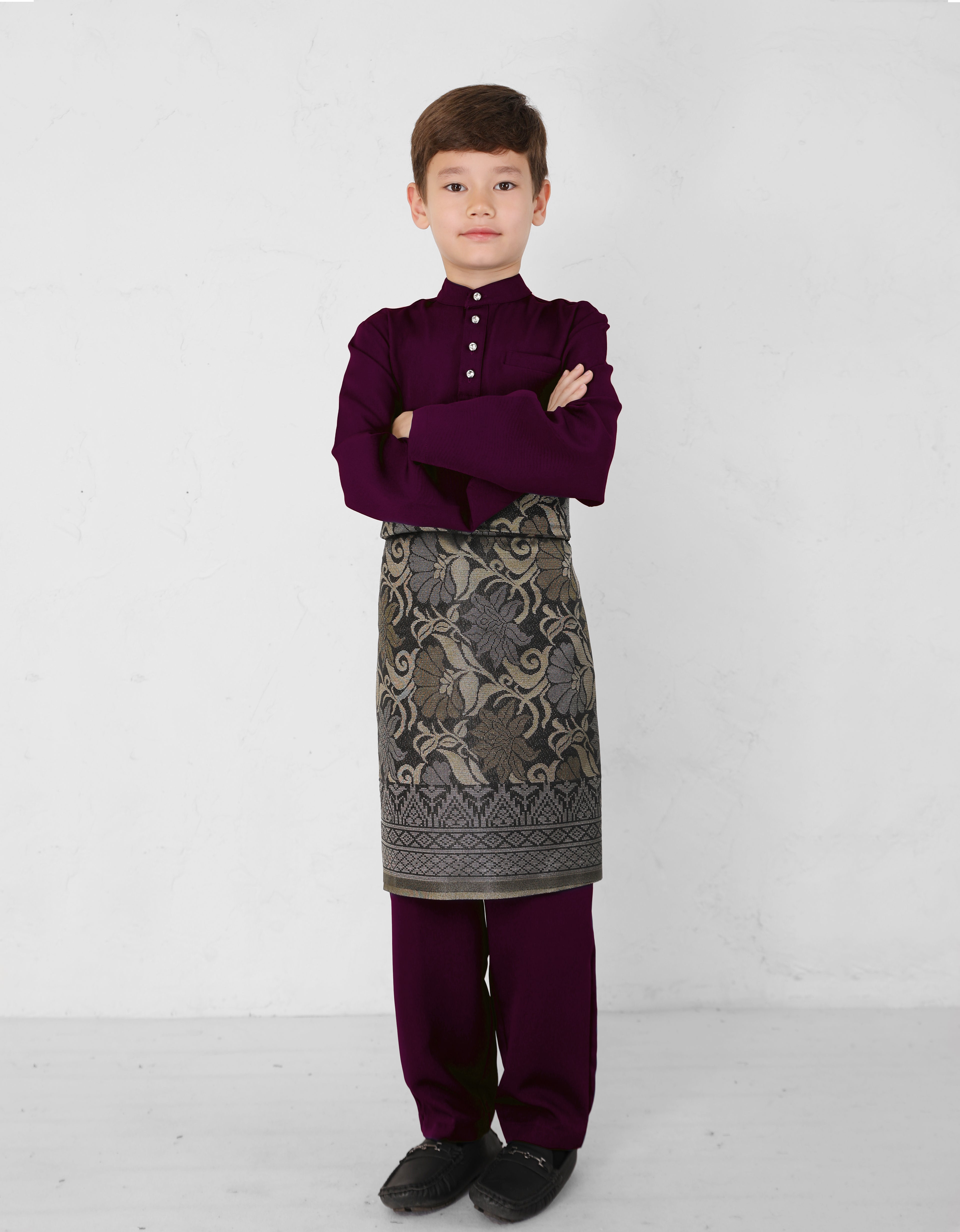KIDS BAJU MELAYU BAYU (DARK PURPLE)