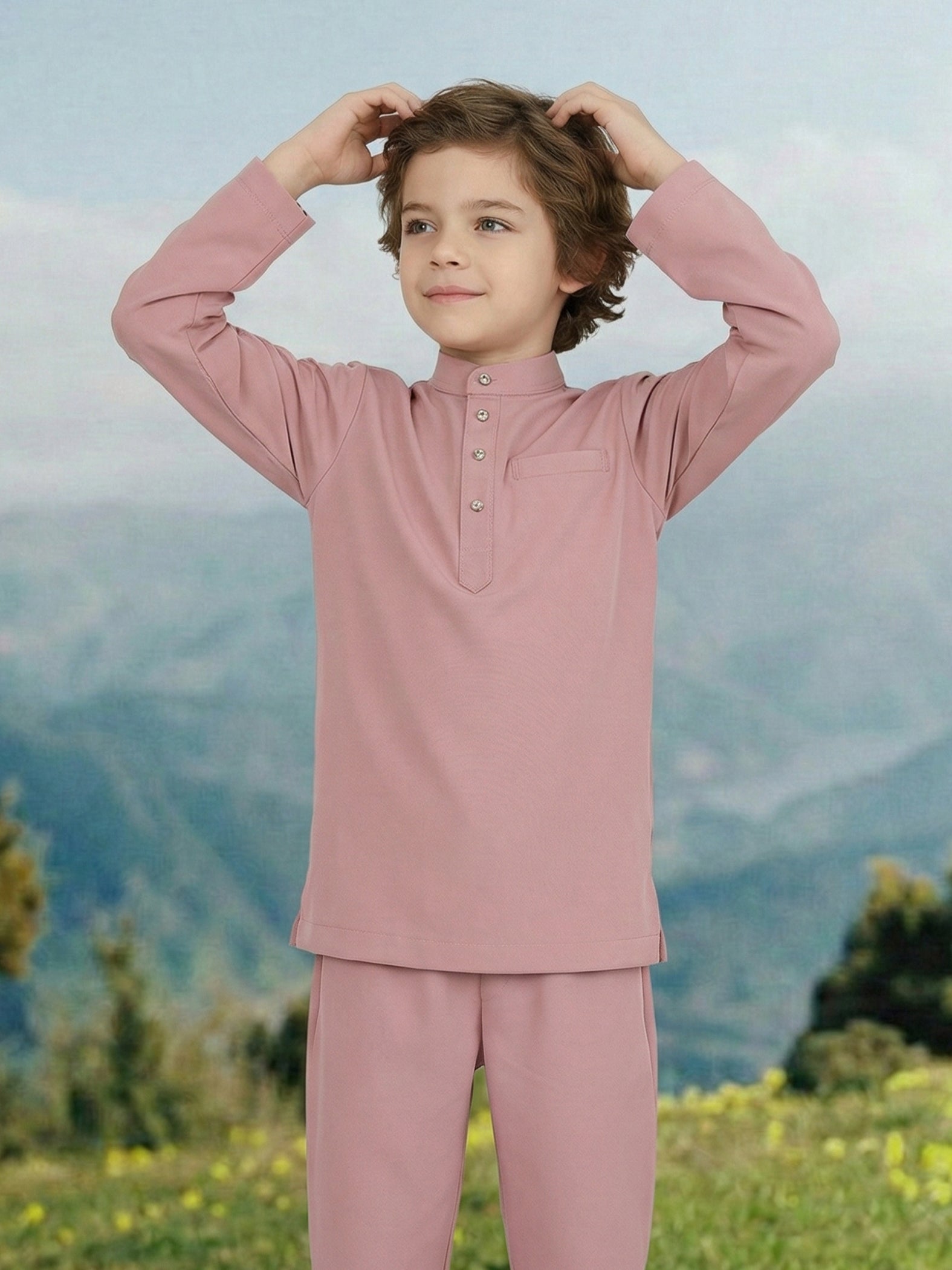 KIDS BAJU MELAYU BAYU (DUSTY PINK)