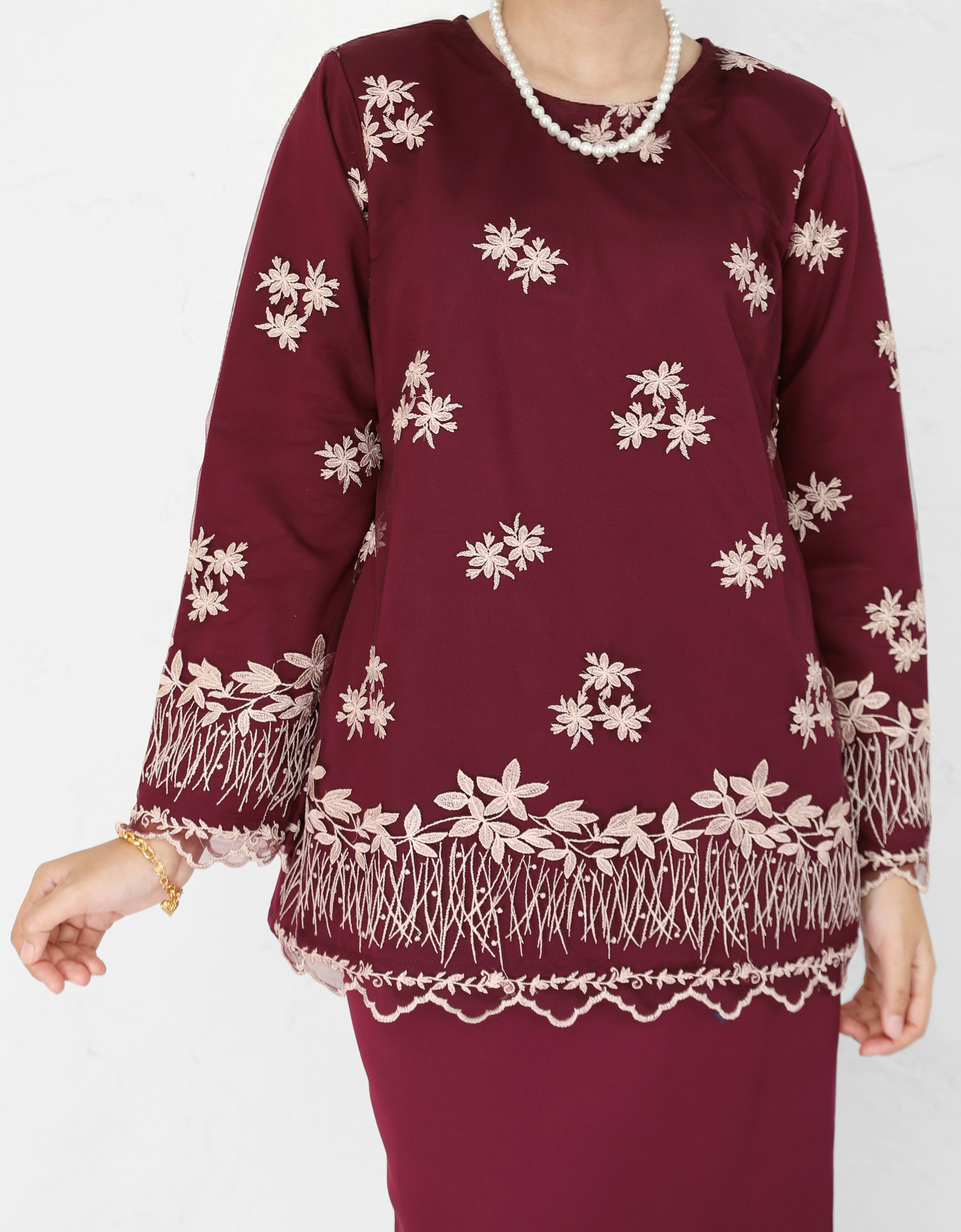 BAJU KURUNG KEDAH ANUHA (BURGUNDY)