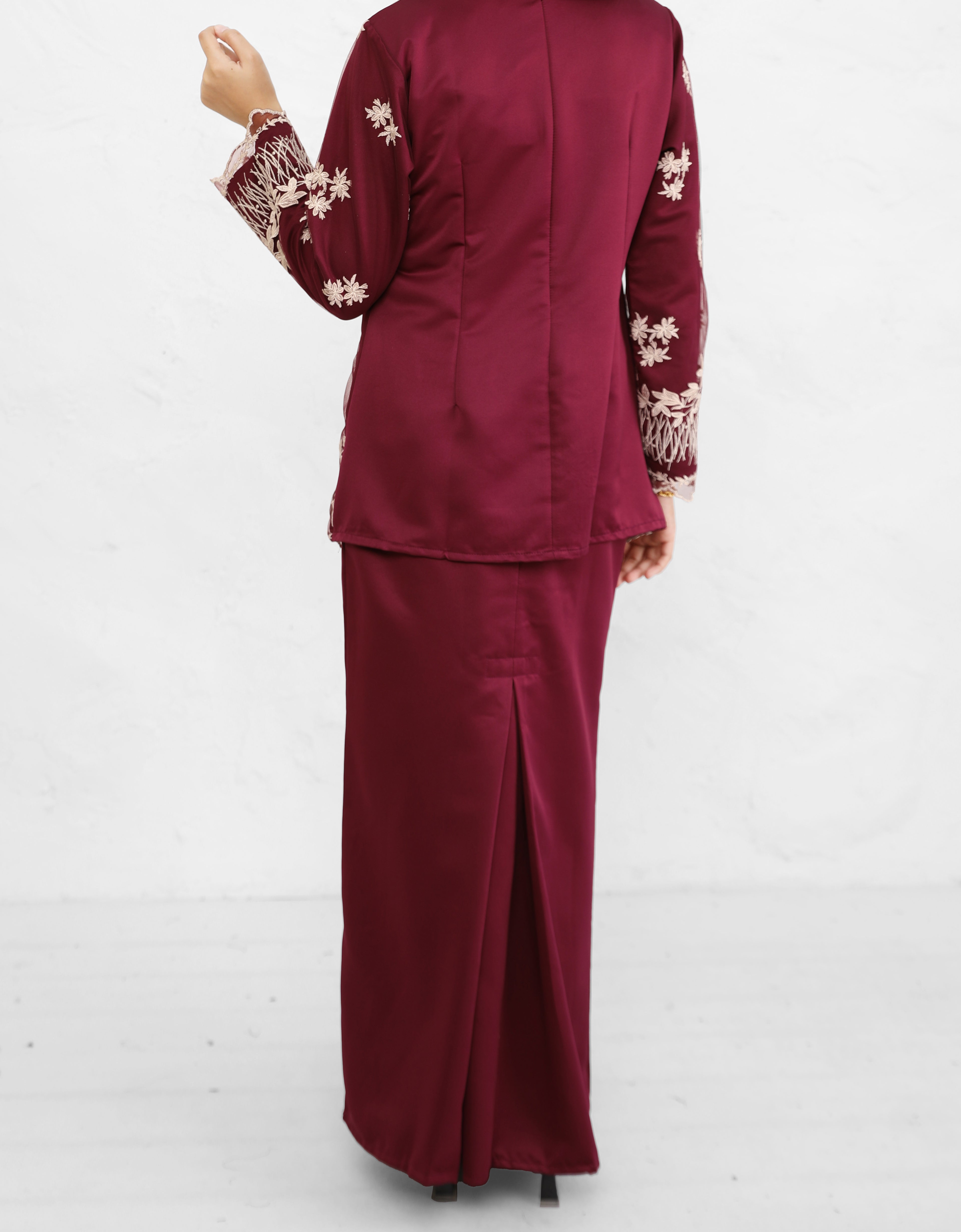 BAJU KURUNG KEDAH ANUHA (BURGUNDY)