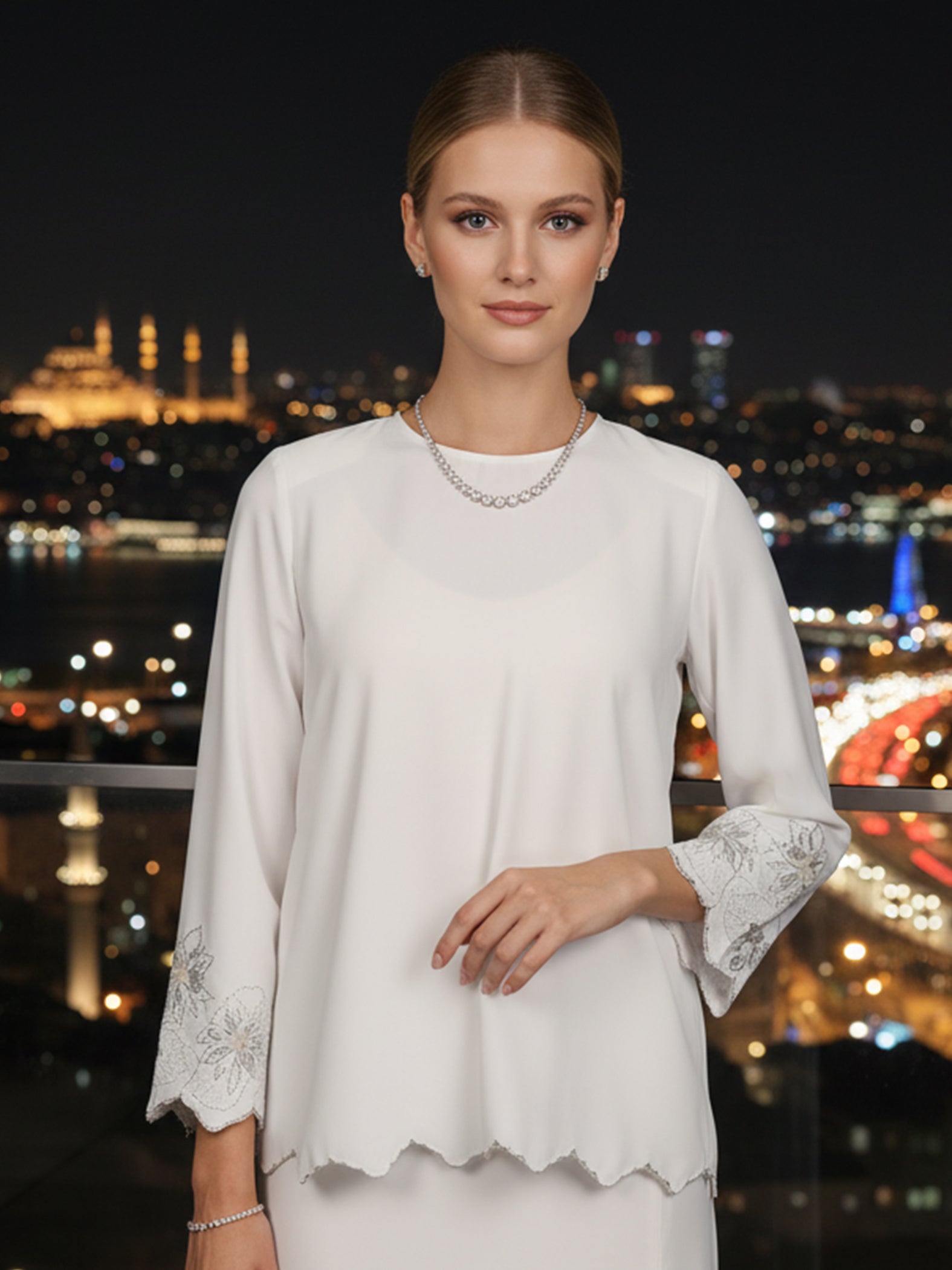 BAJU KURUNG KEDAH CHALINA (OFF WHITE)