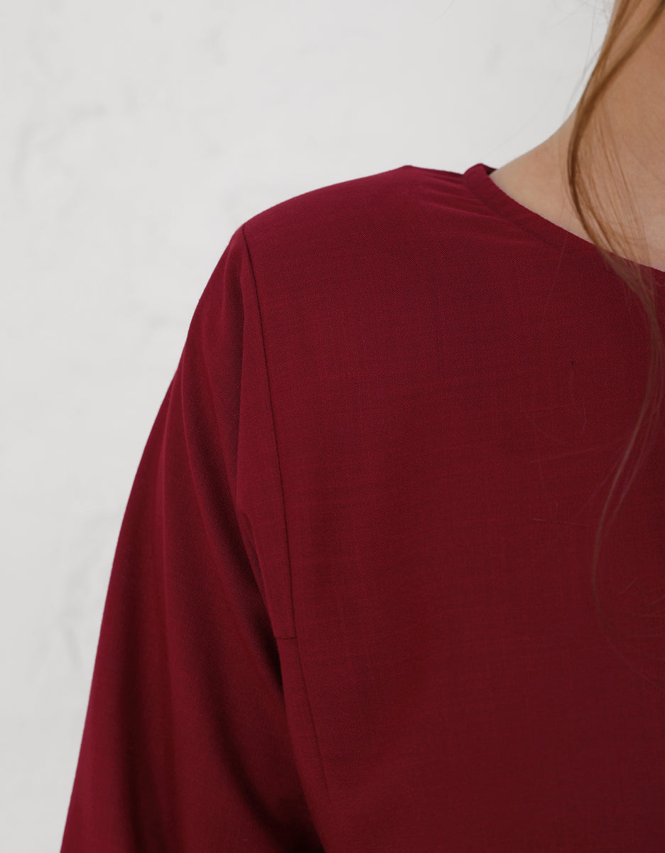 BAJU KURUNG PAHANG PESAK RESHKA (MAROON) – GIO FABRICS