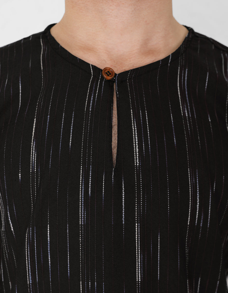 KURTA DARUNA L/S (BLACK) – GIO FABRICS