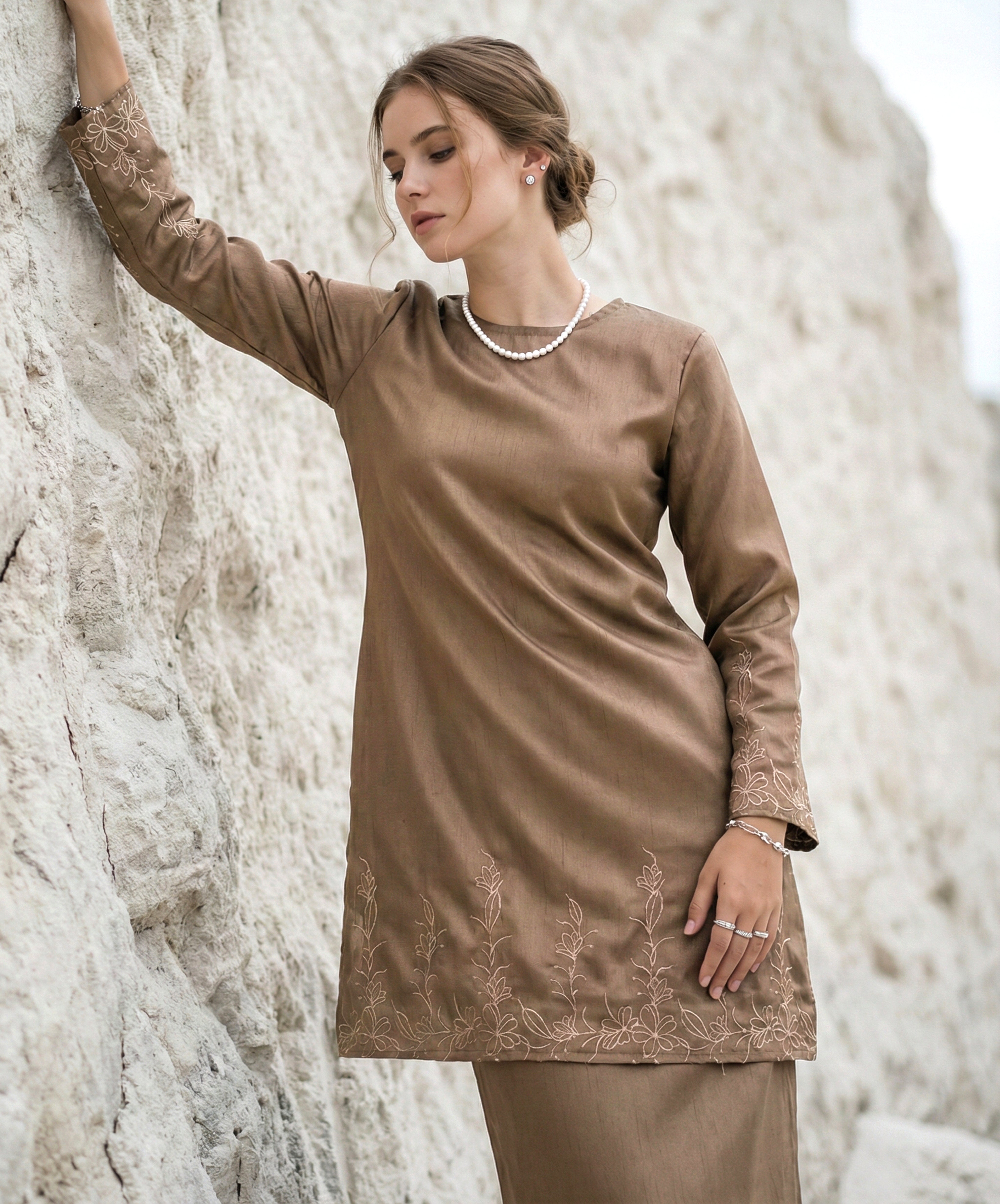 BAJU KURUNG PAHANG MODEN FIANNA (MOCHA)