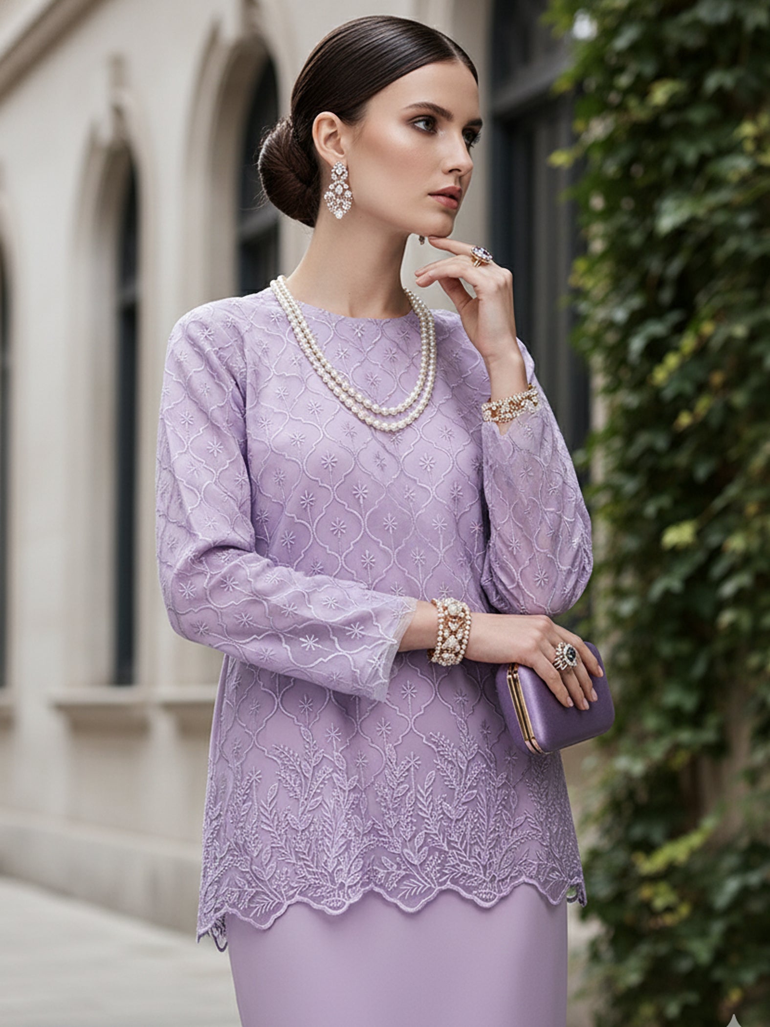 BAJU KURUNG KEDAH ADDARA (LILAC)