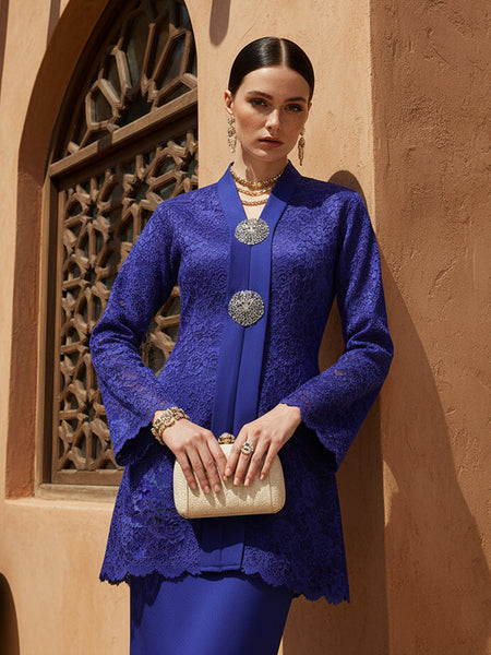 BAJU KEBAYA SHEREEN (ROYAL BLUE) – GIO FABRICS - Main Image