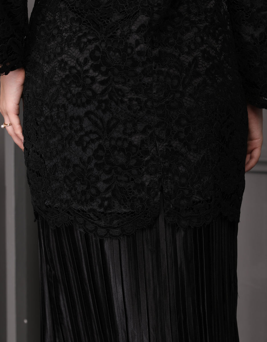BAJU KURUNG MODEN ANVI (BLACK) – GIO FABRICS