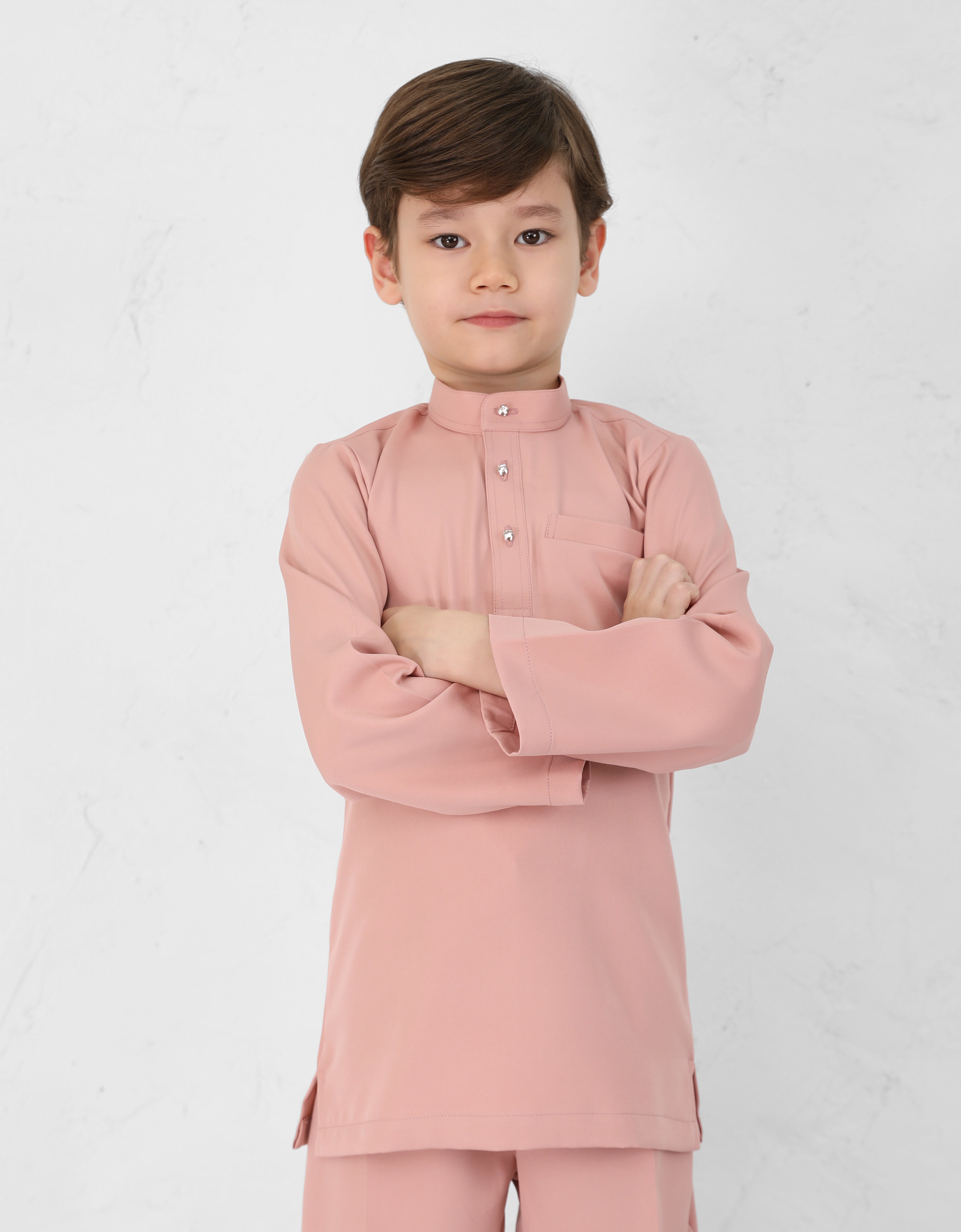 KIDS BAJU MELAYU AQSAD S/FIT (DUSTY PINK)