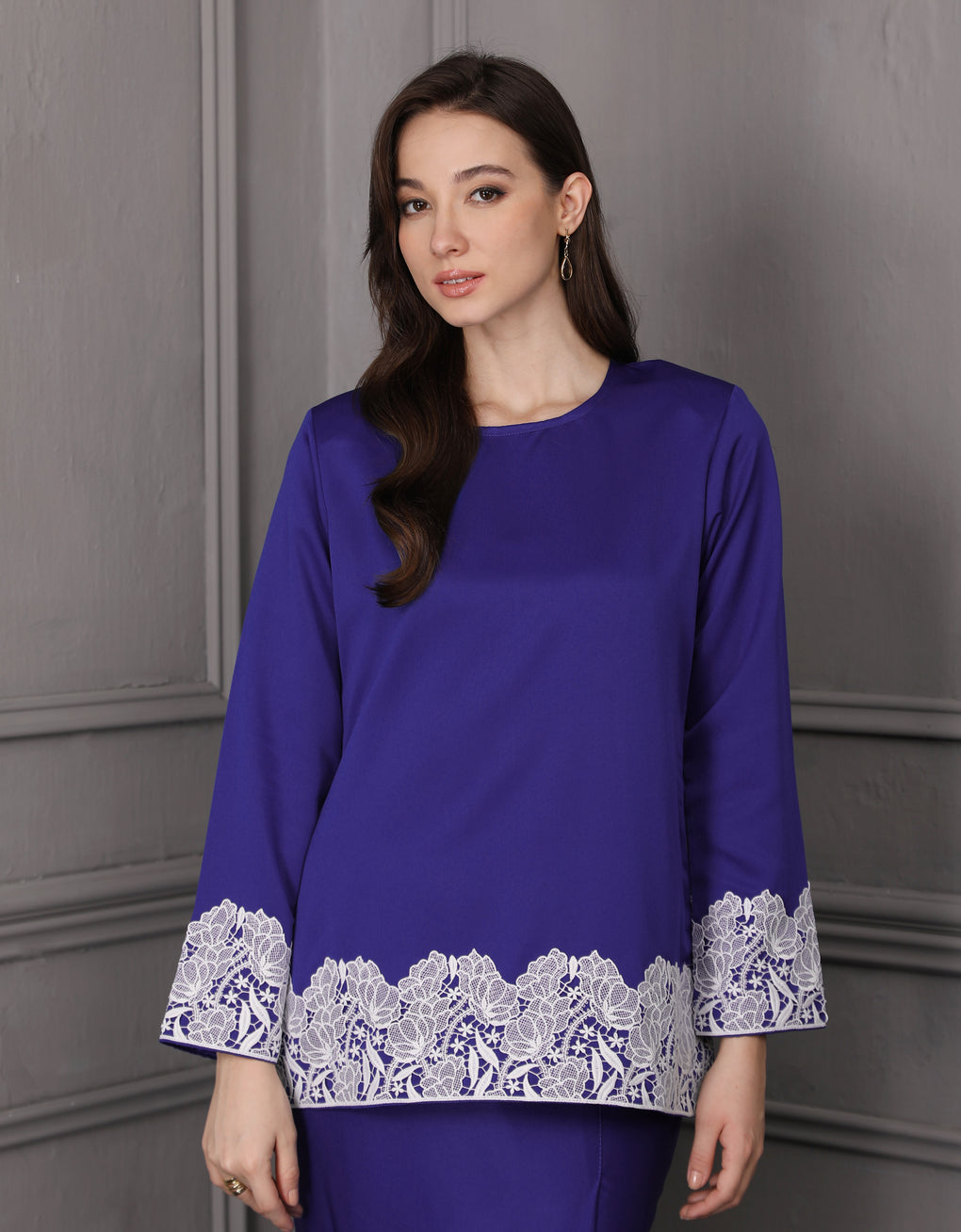 BAJU KURUNG KEDAH JULYA (ROYAL BLUE) – GIO FABRICS