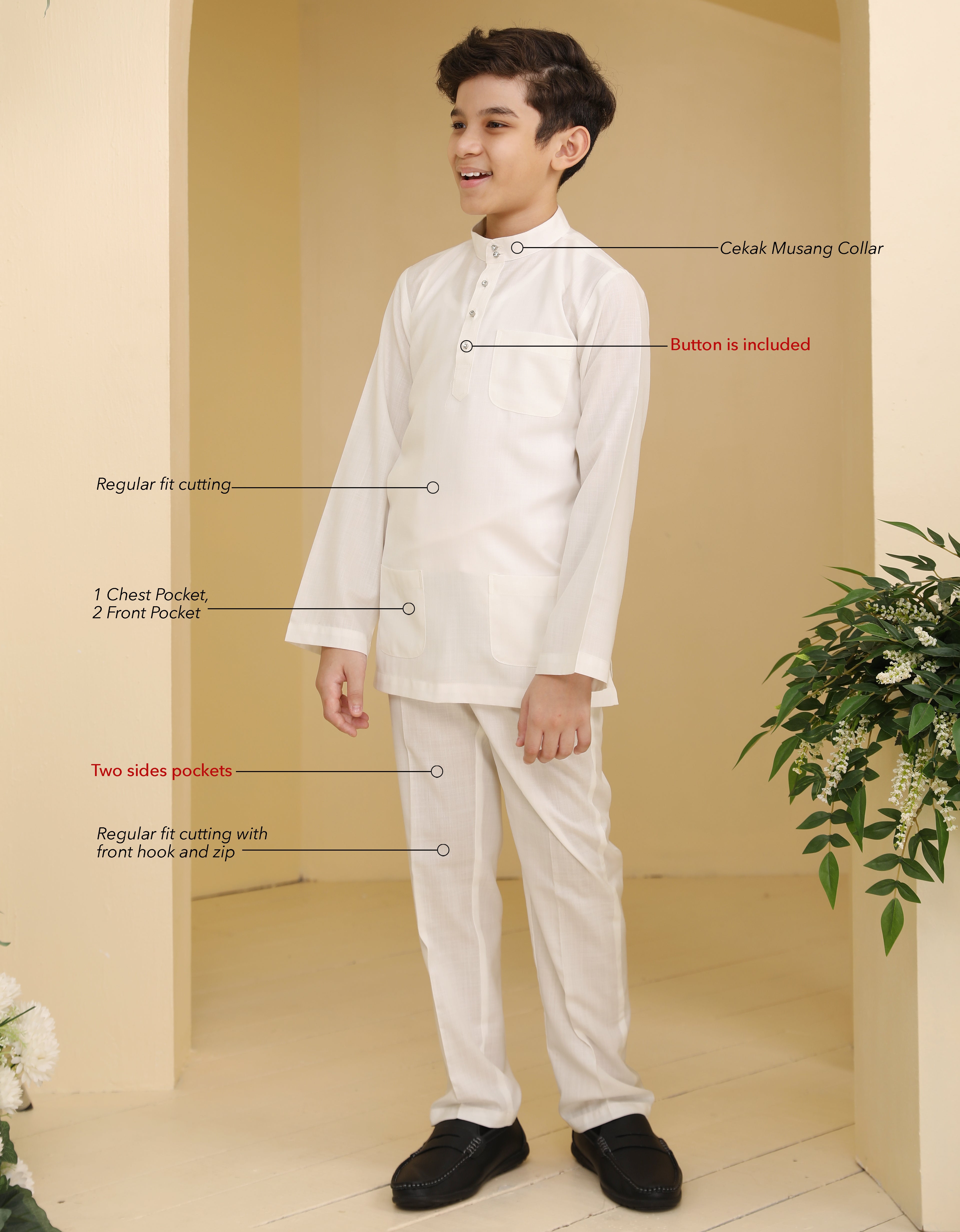 KIDS BAJU MELAYU ANDRE (OFF WHITE)