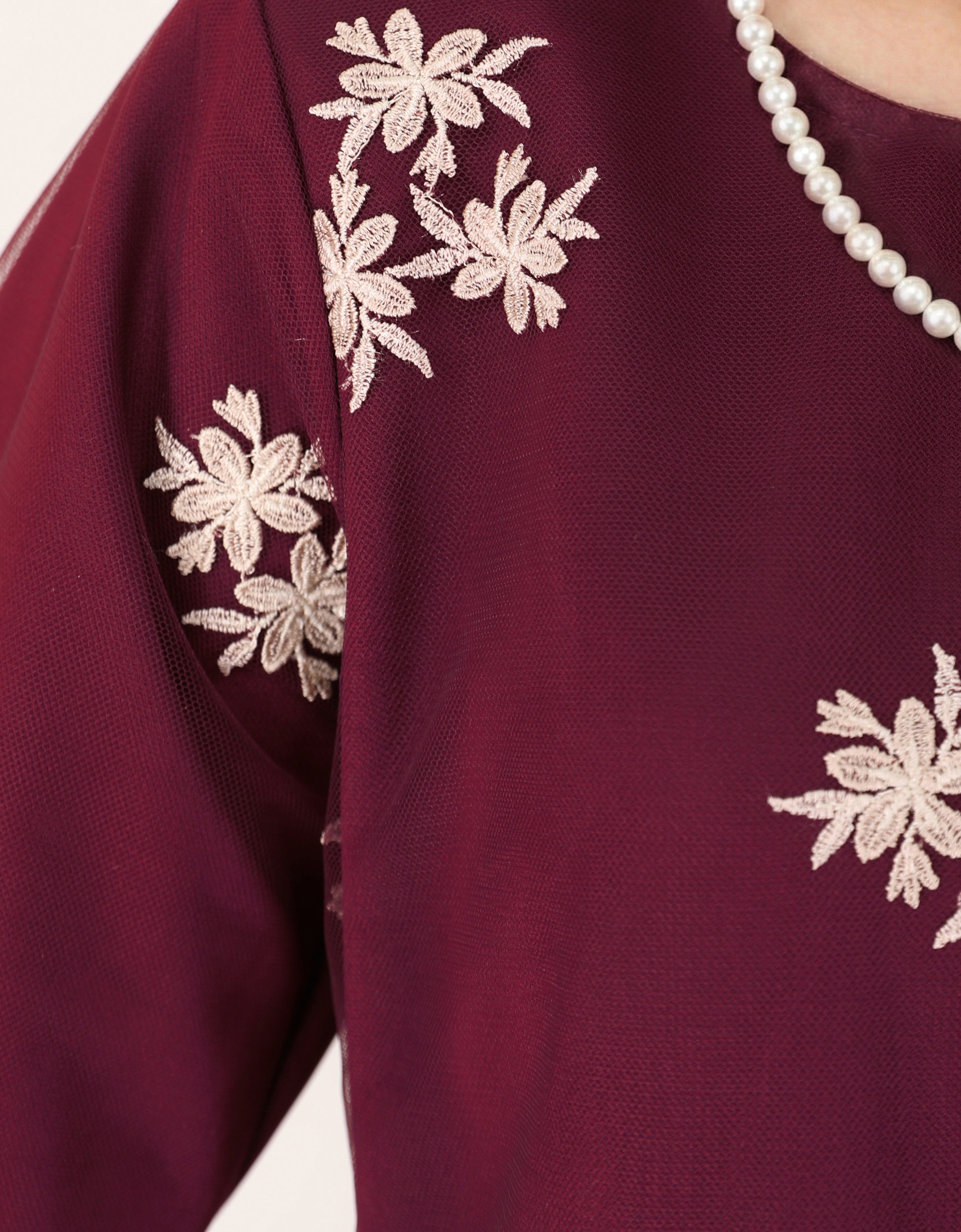 KIDS BAJU KURUNG KEDAH ANUHA (BURGUNDY)