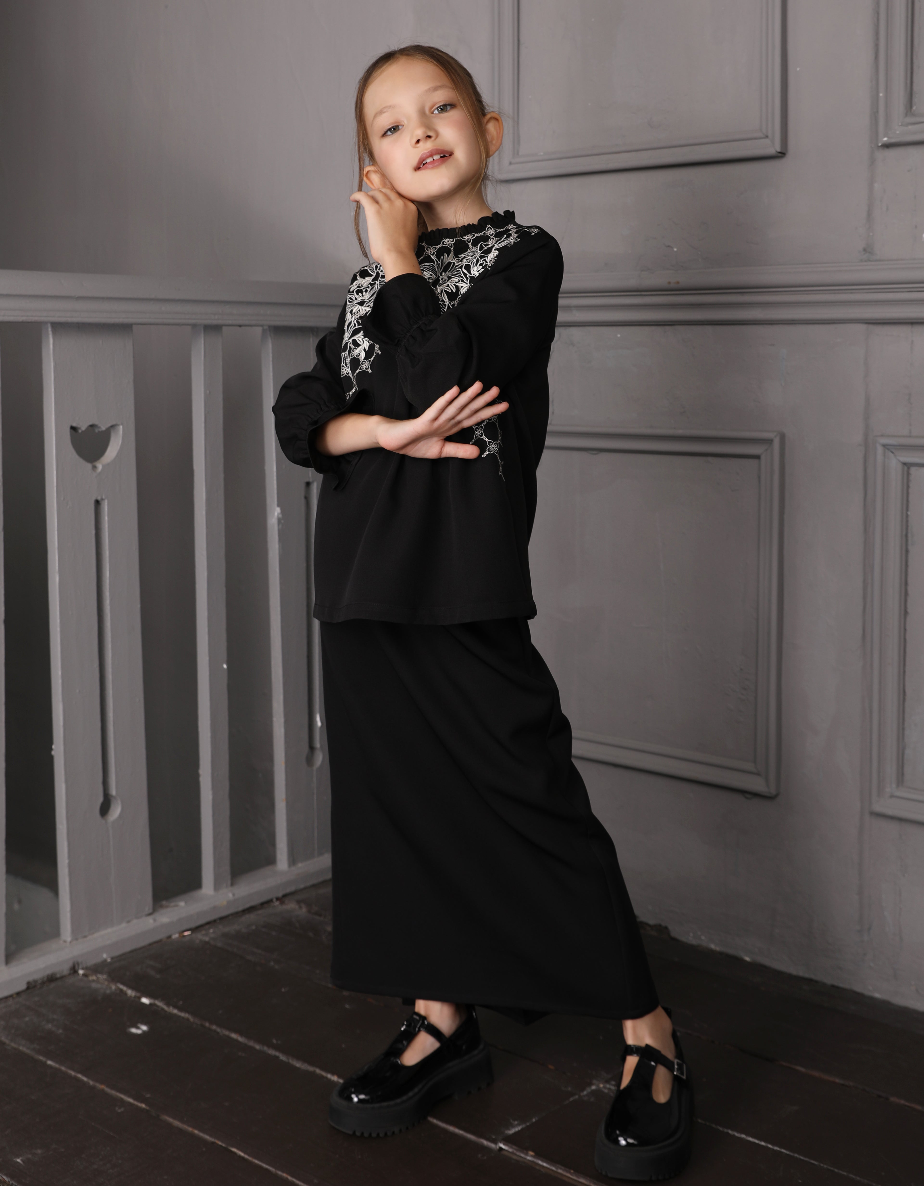 KIDS BAJU KURUNG KEDAH OVIDIA (BLACK)