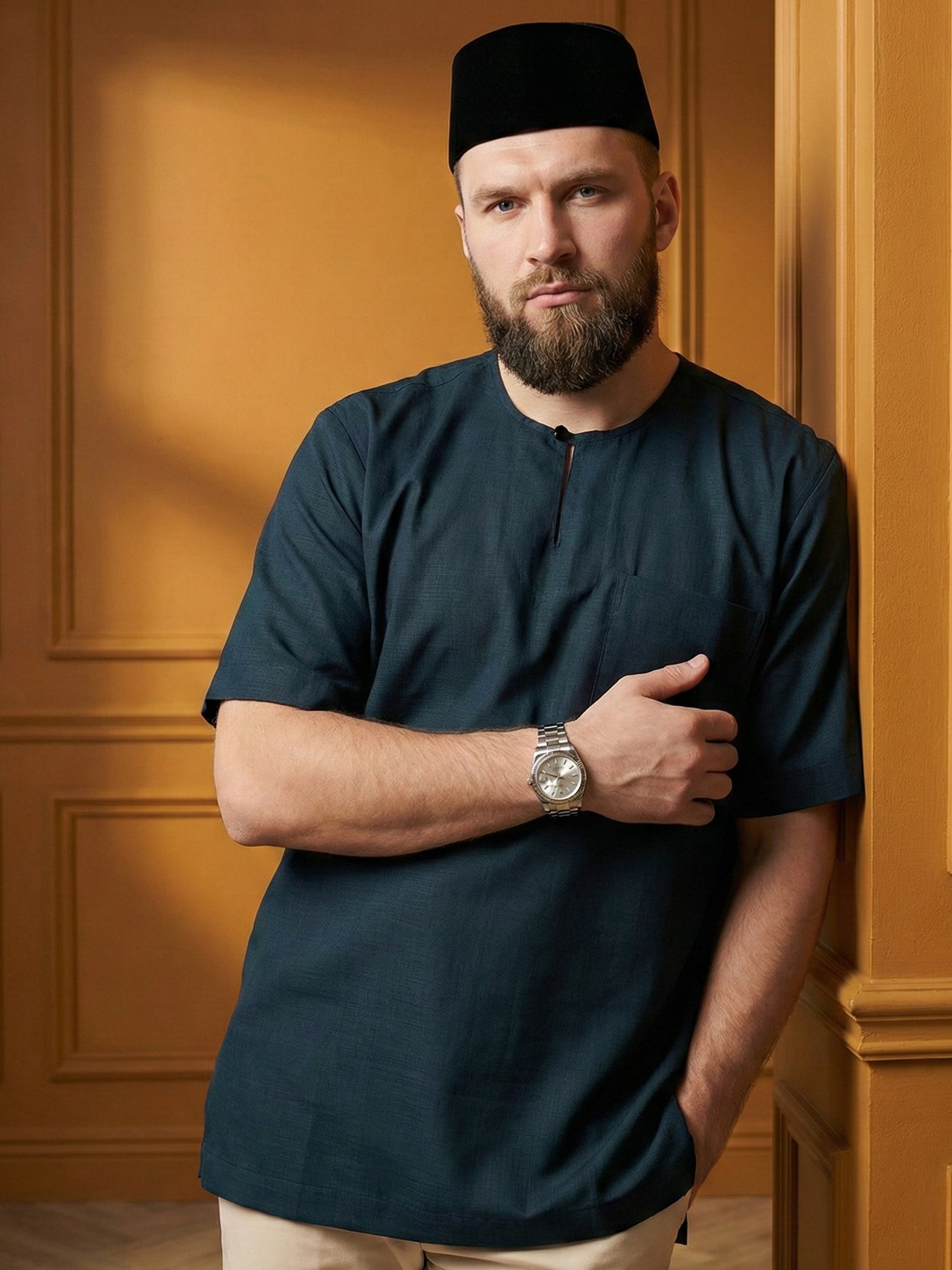 KURTA ADYAN S/S (TEAL BLUE)