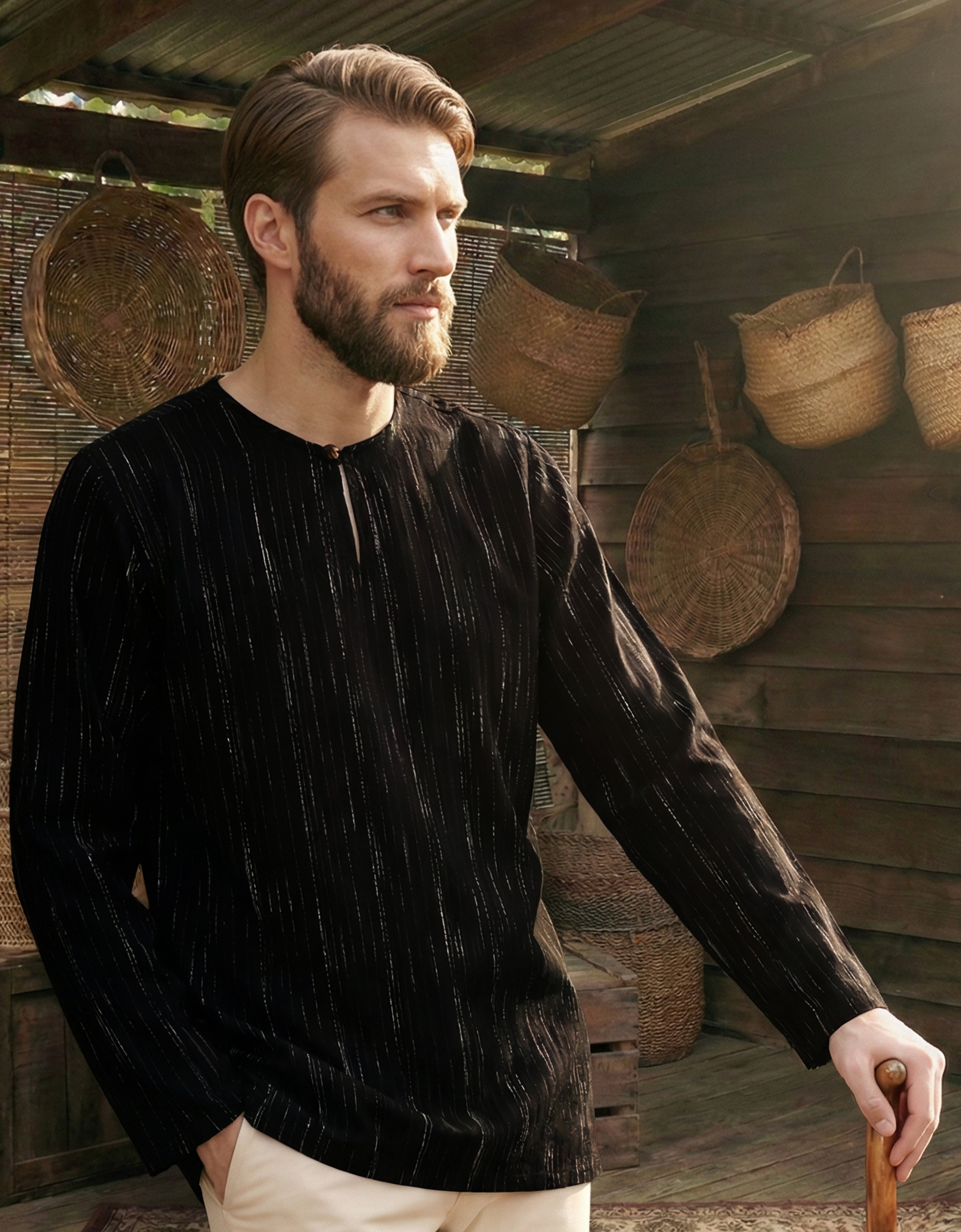 KURTA DARUNA L/S (BLACK)