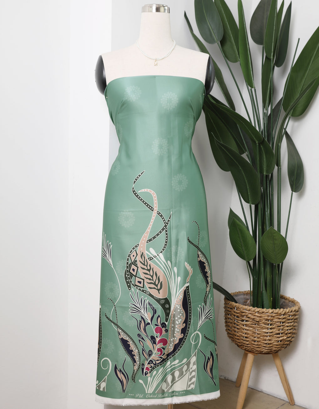 Batik Satin (Dusty Green) GIO FABRICS Batik Satin (Dusty Green) GIO FABRICS