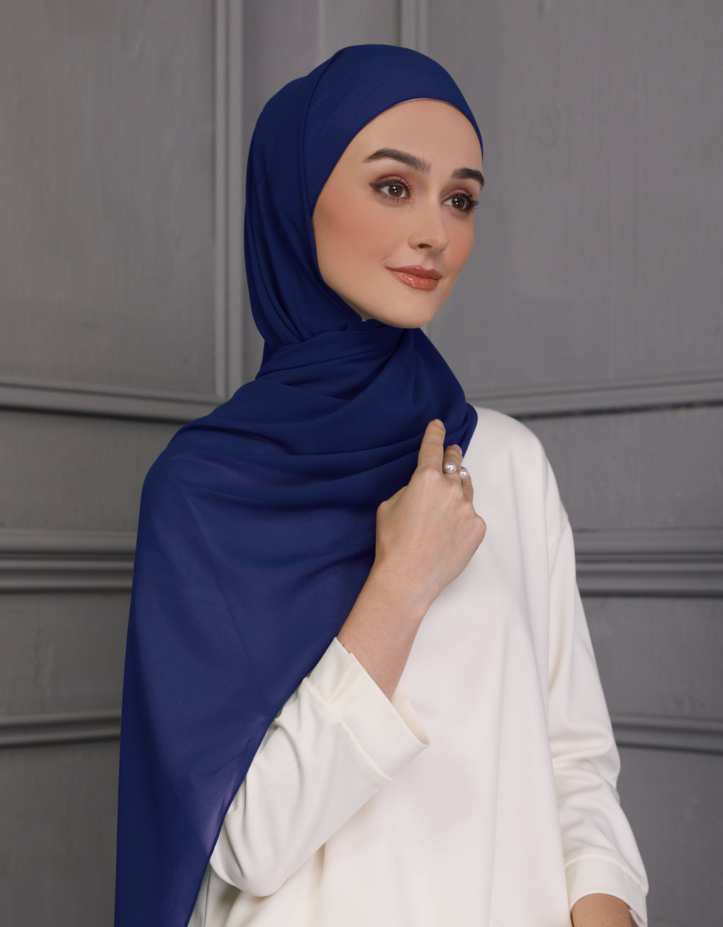 Royal blue sheer shawl new arrivals