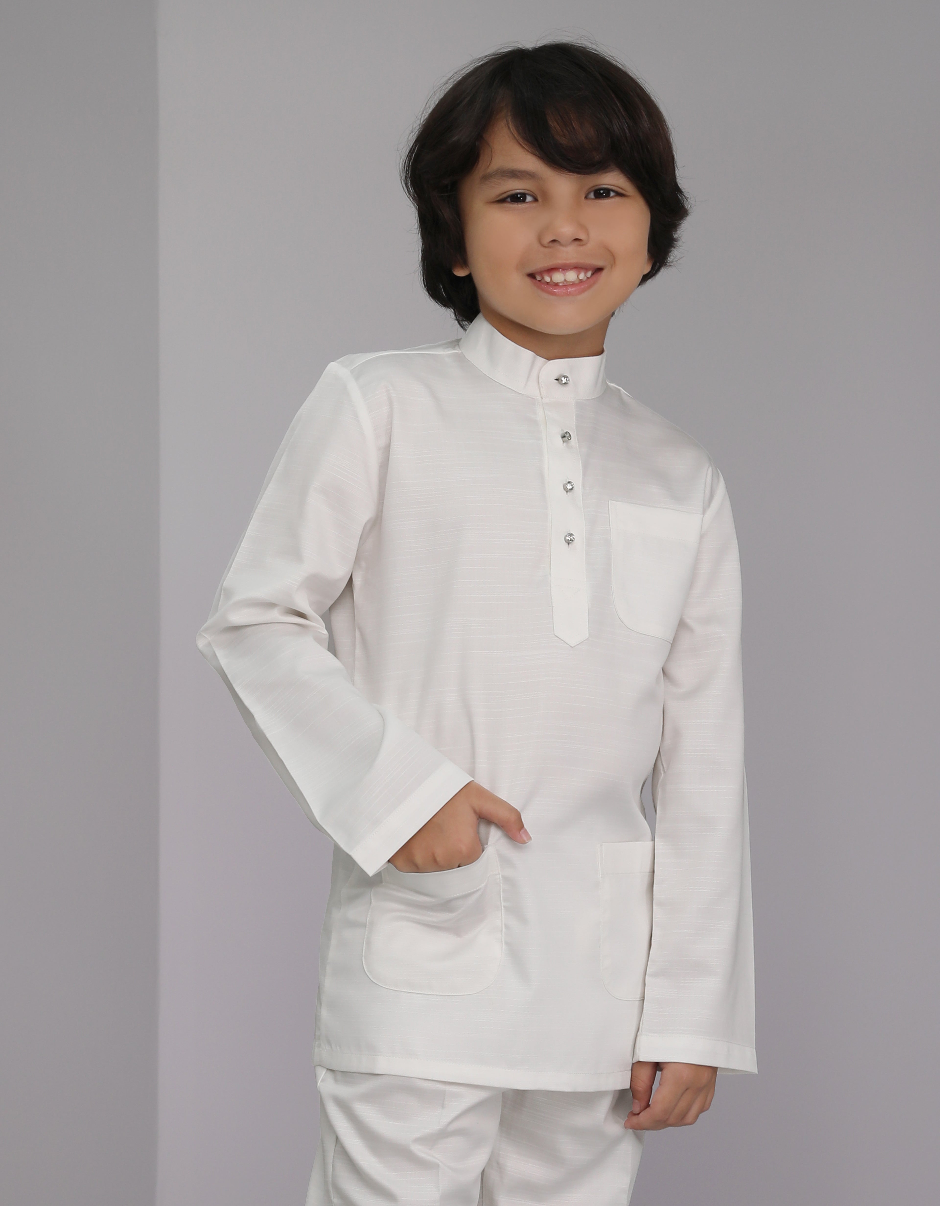 KIDS BAJU MELAYU REFAL R/FIT (OFF WHITE)