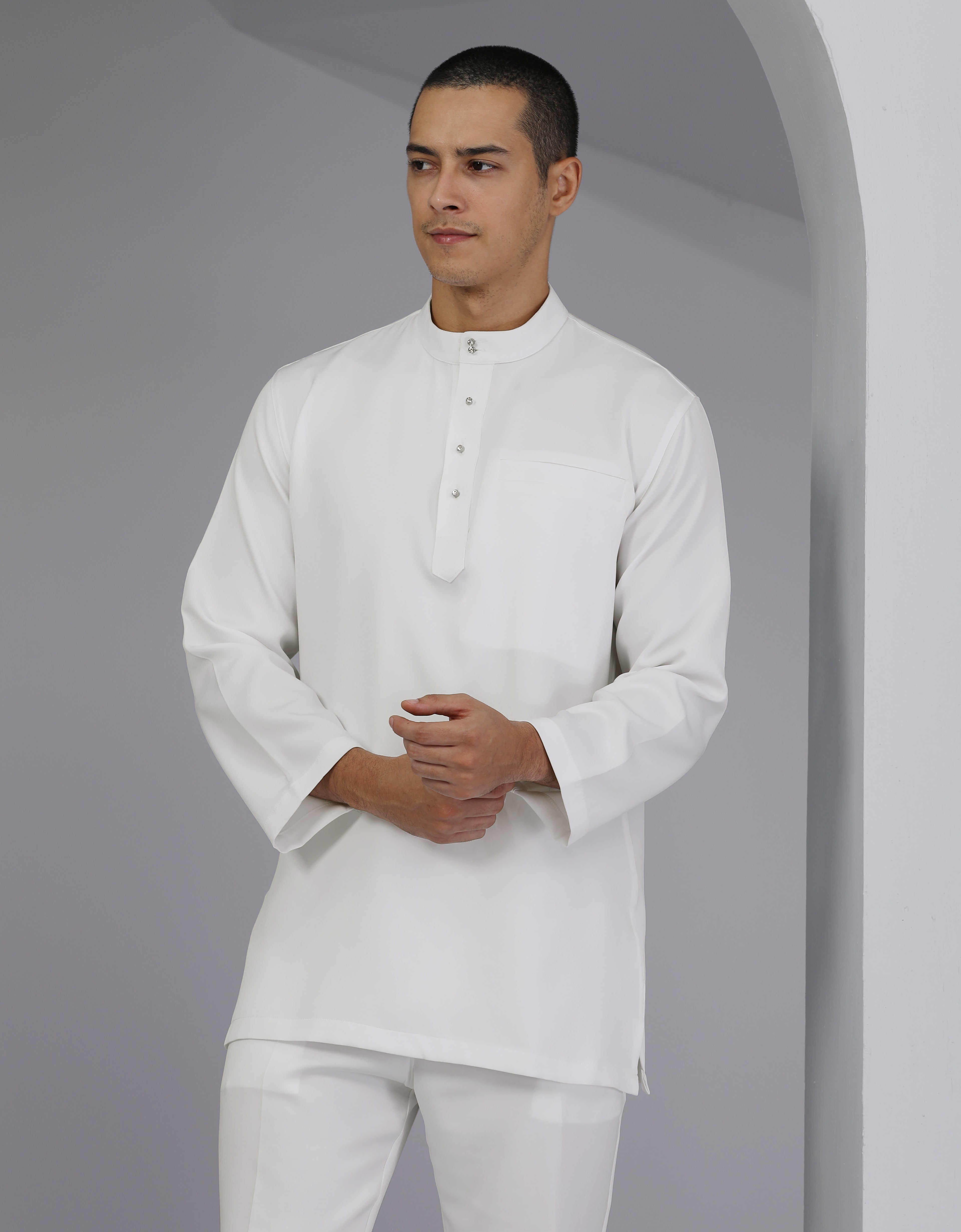 BAJU MELAYU FARREL S/FIT (OFF WHITE)