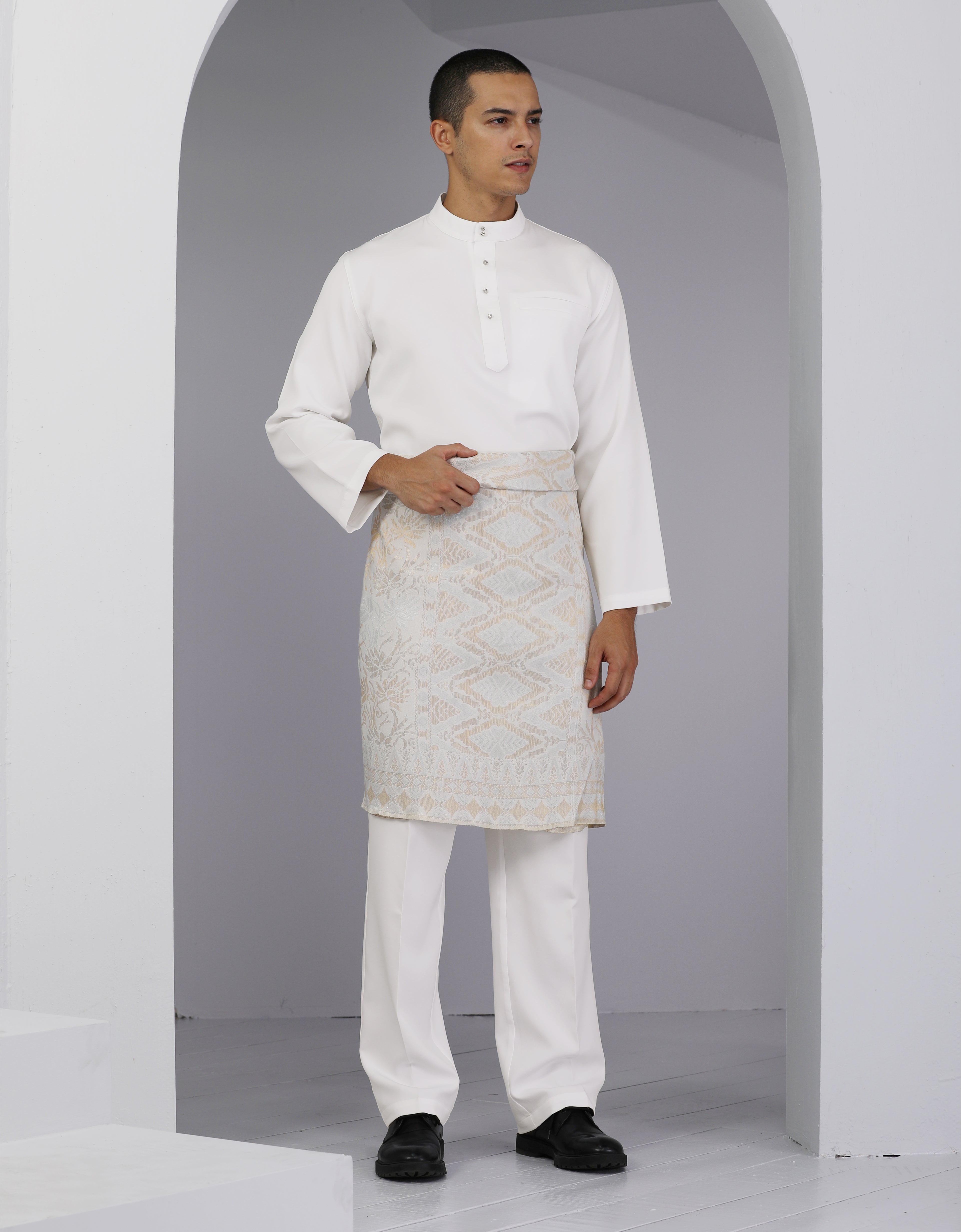 BAJU MELAYU FARREL S/FIT (OFF WHITE)
