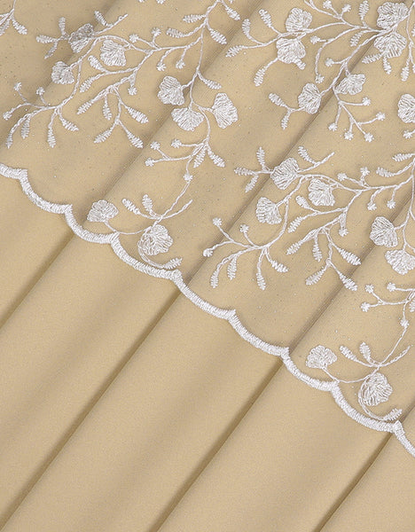 Cream lace material deals